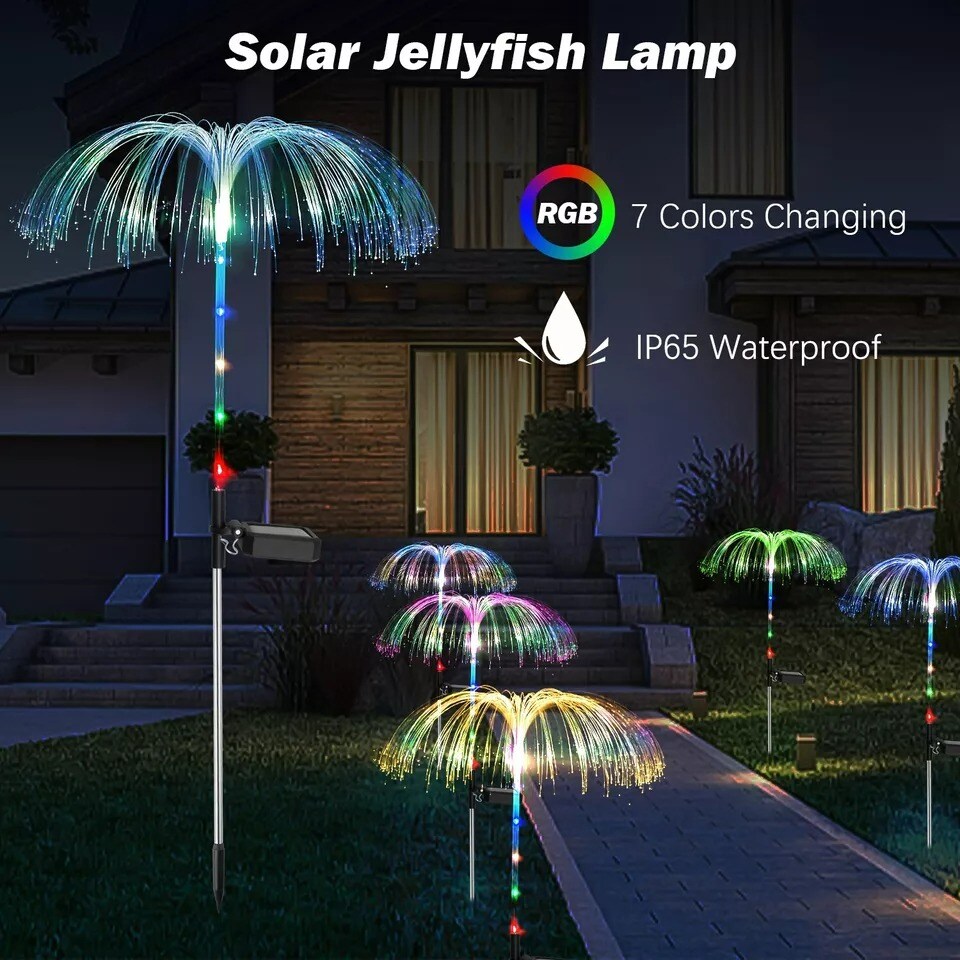 LED Solar Garden Lights 7 Color Changing Waterproor Outdoor Patio Pathway Decor