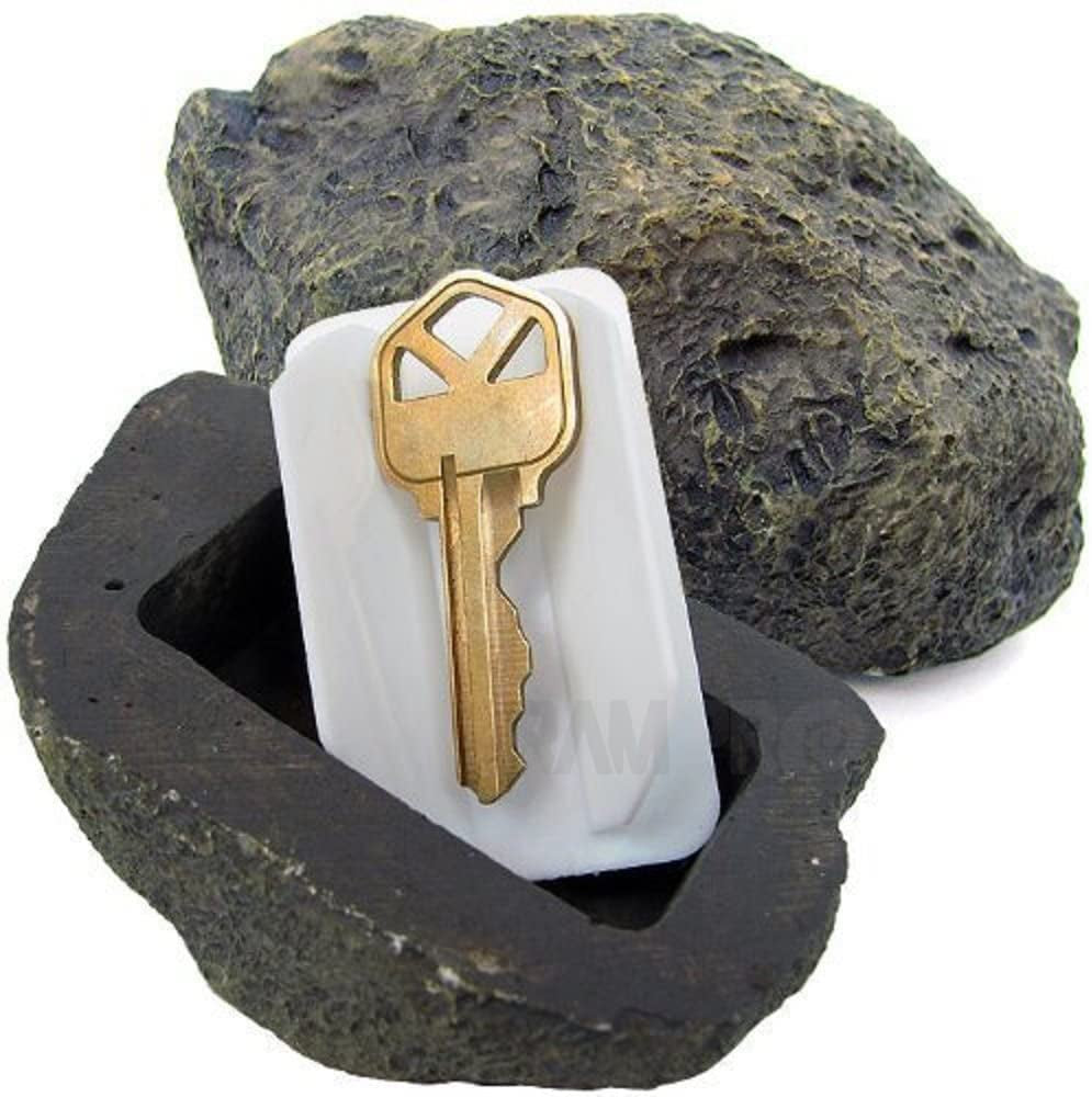 Hide-A-Spare-Key Fake Rock - Looks &#x26; Feels like Real Stone - Safe for Outdoor Garden or Yard, Geocaching (1)