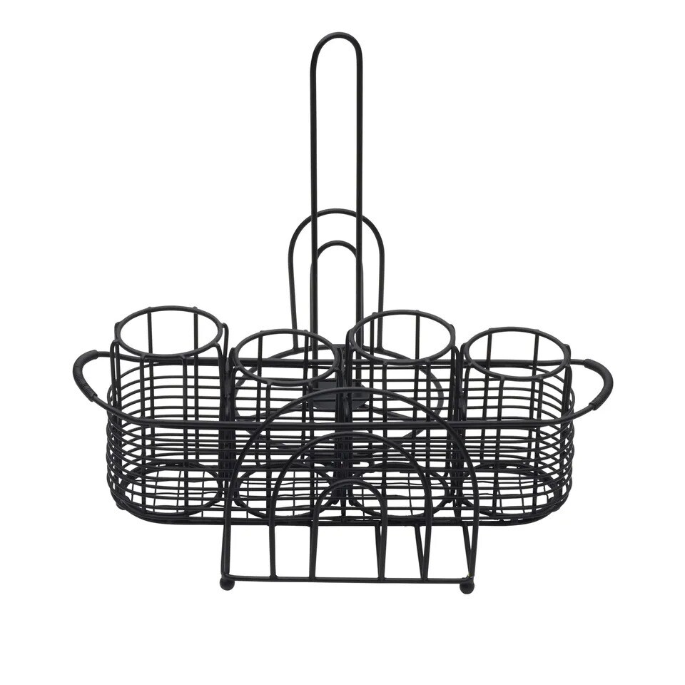 Mikasa Gourmet Basics Art Deco Picnic Buffet Caddy with Paper Towel Holder-Black
