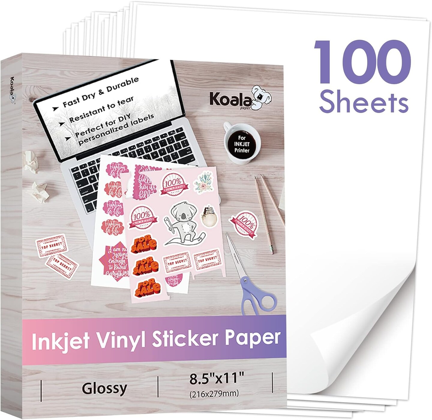 Printable Vinyl Sticker Paper for Inkjet Printer