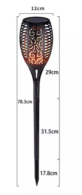 Solar Outdoor LED Landscape Flame Torch Garden Yard Pathway Decor Candle Light