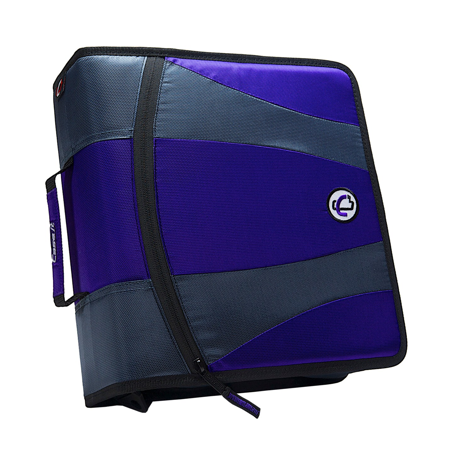 Case&#xB7;it Dual Ring Zipper Binder, D-Ring, 2 Inches, Purple