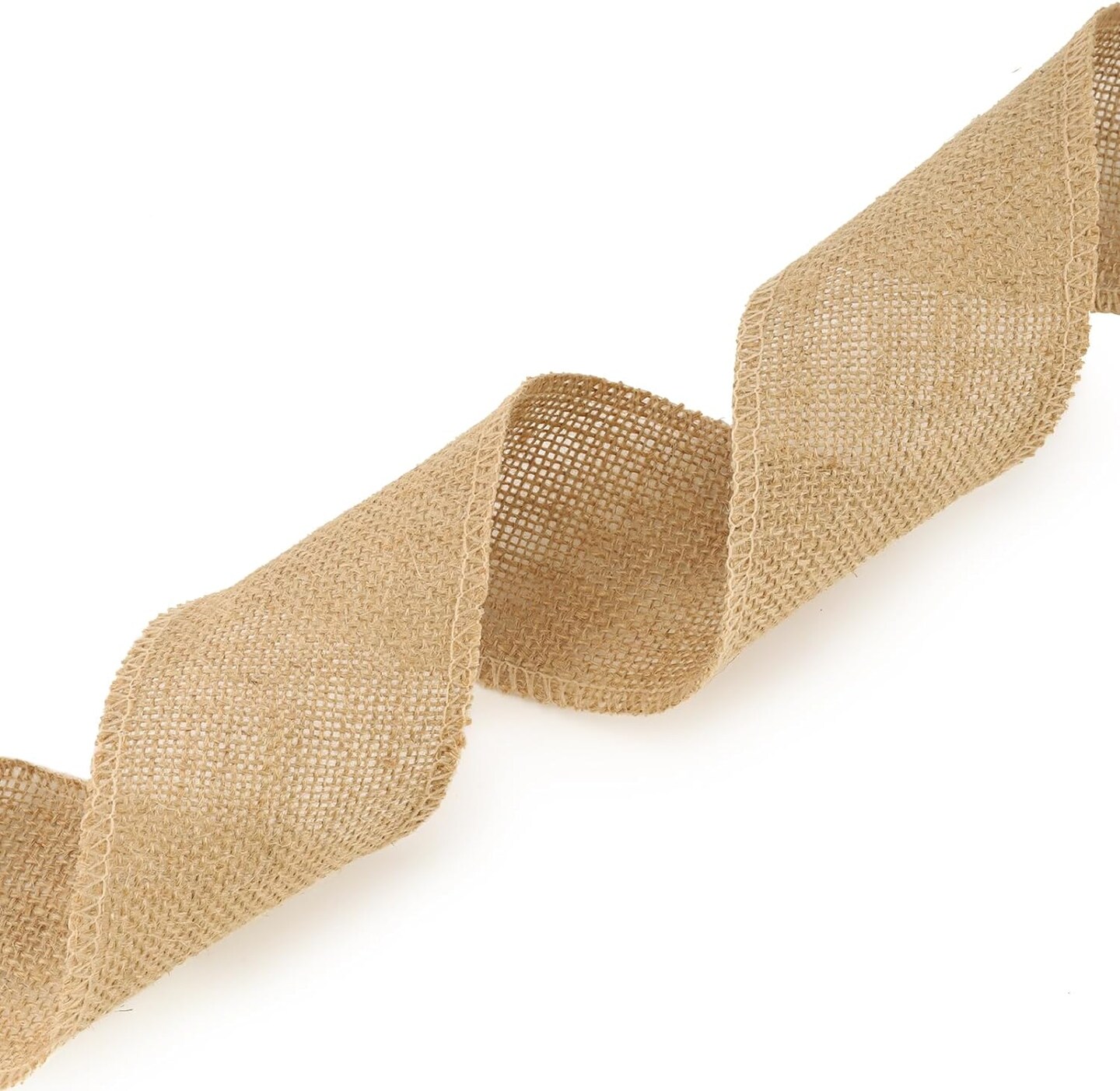 3 Inch Burlap Wide Fabric Craft Ribbon,10 Yard, Natural Brown Ribbon for Bow Crafting,Wreath-Making, Tree Decoration