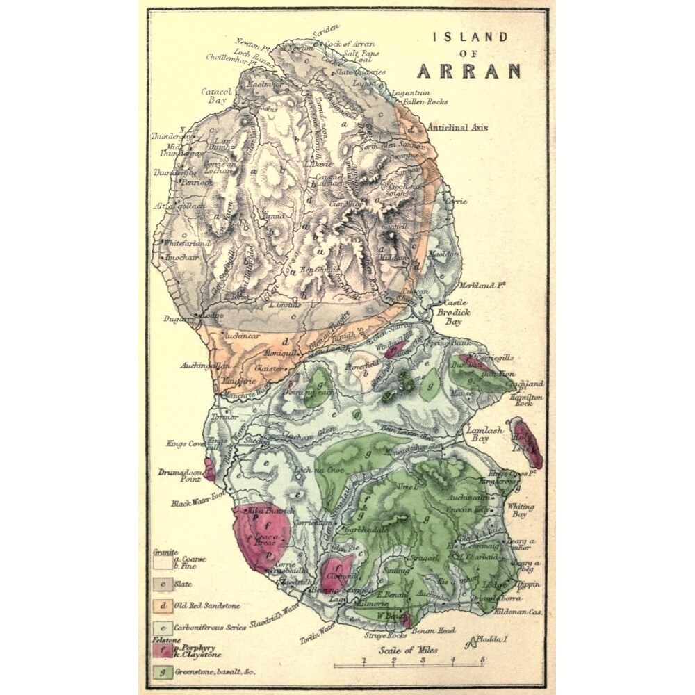 Posterazzi Map Geology of Arran and other Clyde islands 1872 Island of Arran Poster Print by Map