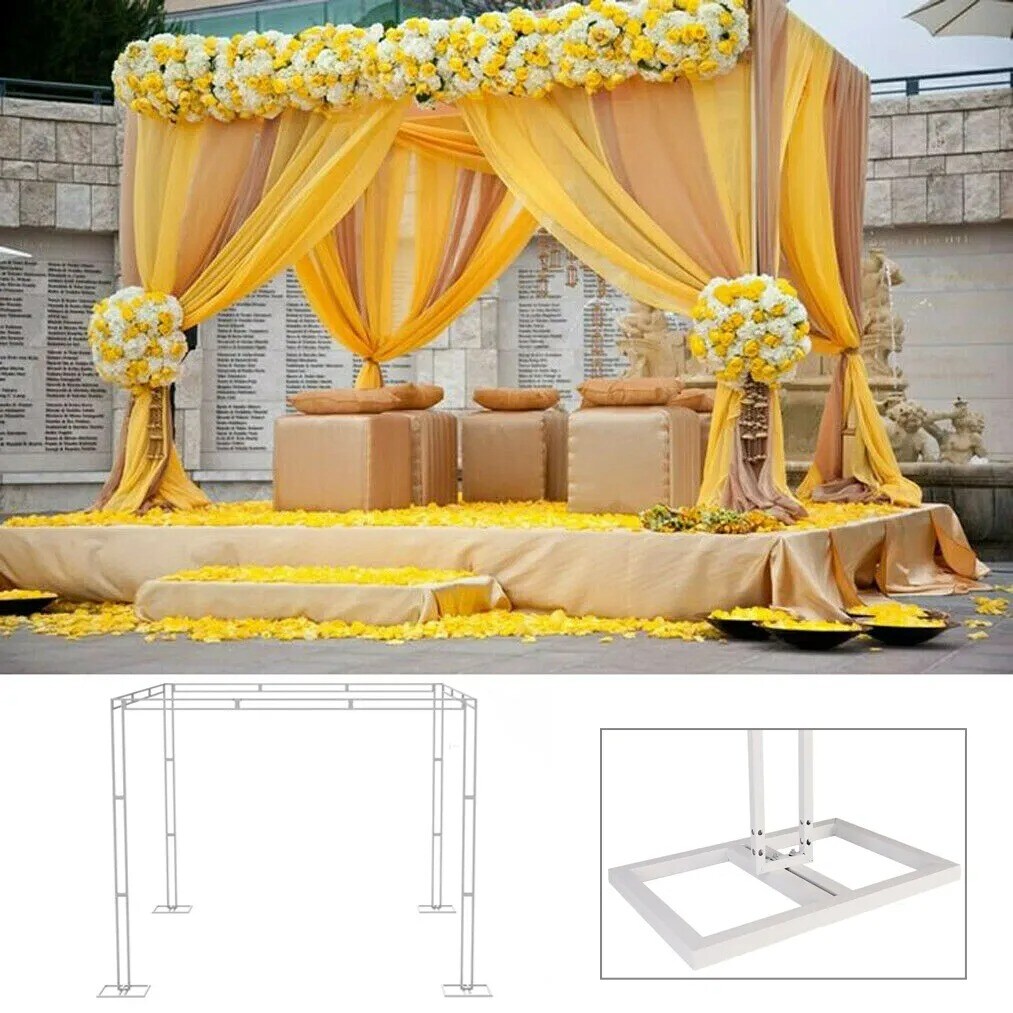 10ft Heavy Duty Wedding Ceremony Canopy Chuppah Backdrop Stand Kit Height Adjust