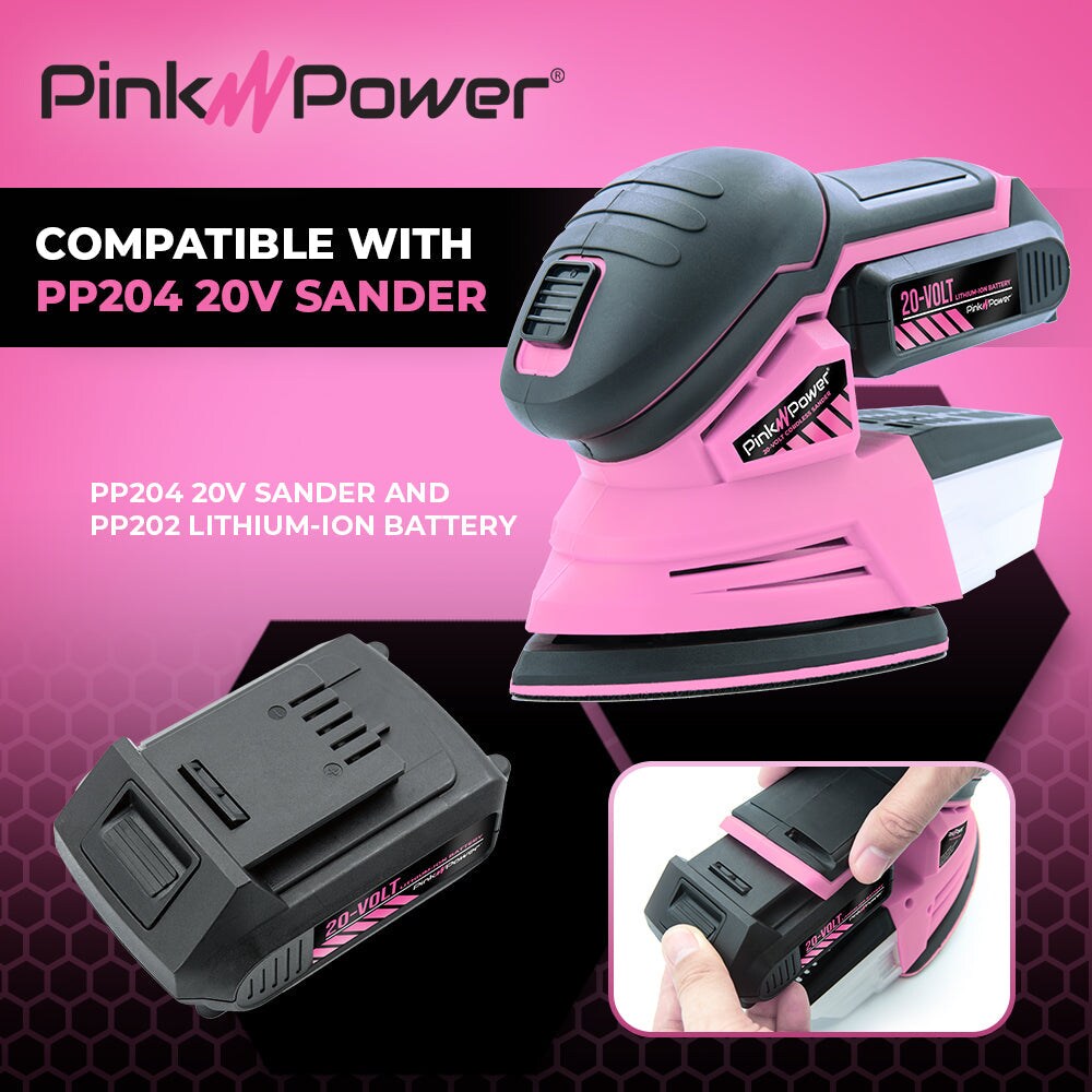 Pink Power 20V Lithium Ion Replacement Battery