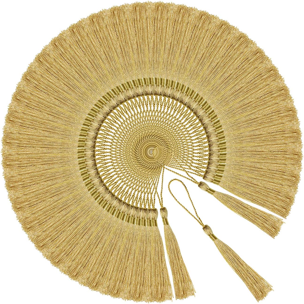 Mini Silky Handmade Soft Flossy Bookmark Tassels with Cord Loop for Keychain Earring Jewelry Making, Souvenir, Graduation, Clothing Sewing, Gift Tag DIY Craft Projects, 100PCS (Light Gold)