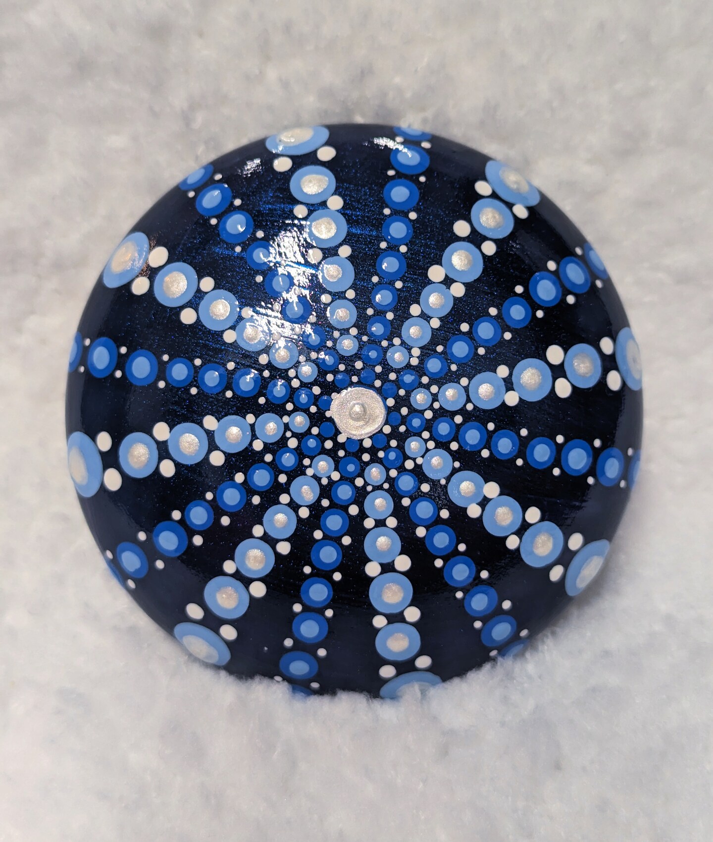 Sea Urchin - Original outlet Mandala Art, painted on 12 inch round wood board