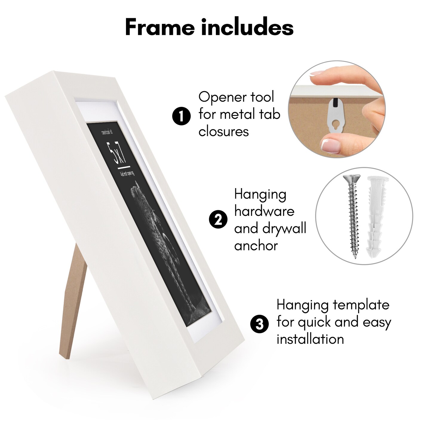 Americanflat Gallery-Style Picture Frame with Mat - Showcase Artwork, Prints, and Photos - Shatter Resistant Glass - Hanging Hardware with Drywall Anchor