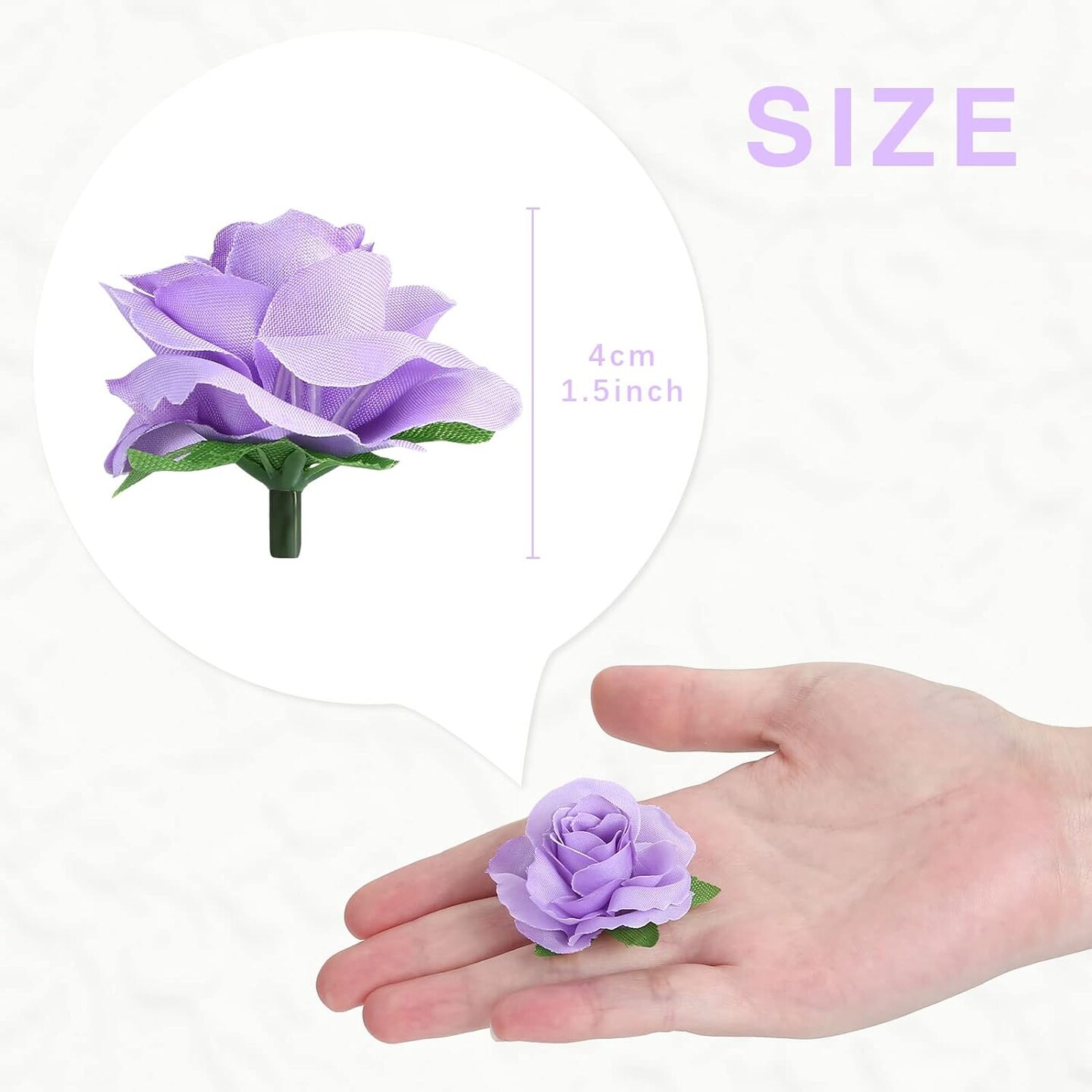 50-Pieces 1.6&#x22; Artificial Flower Heads Silk Roses