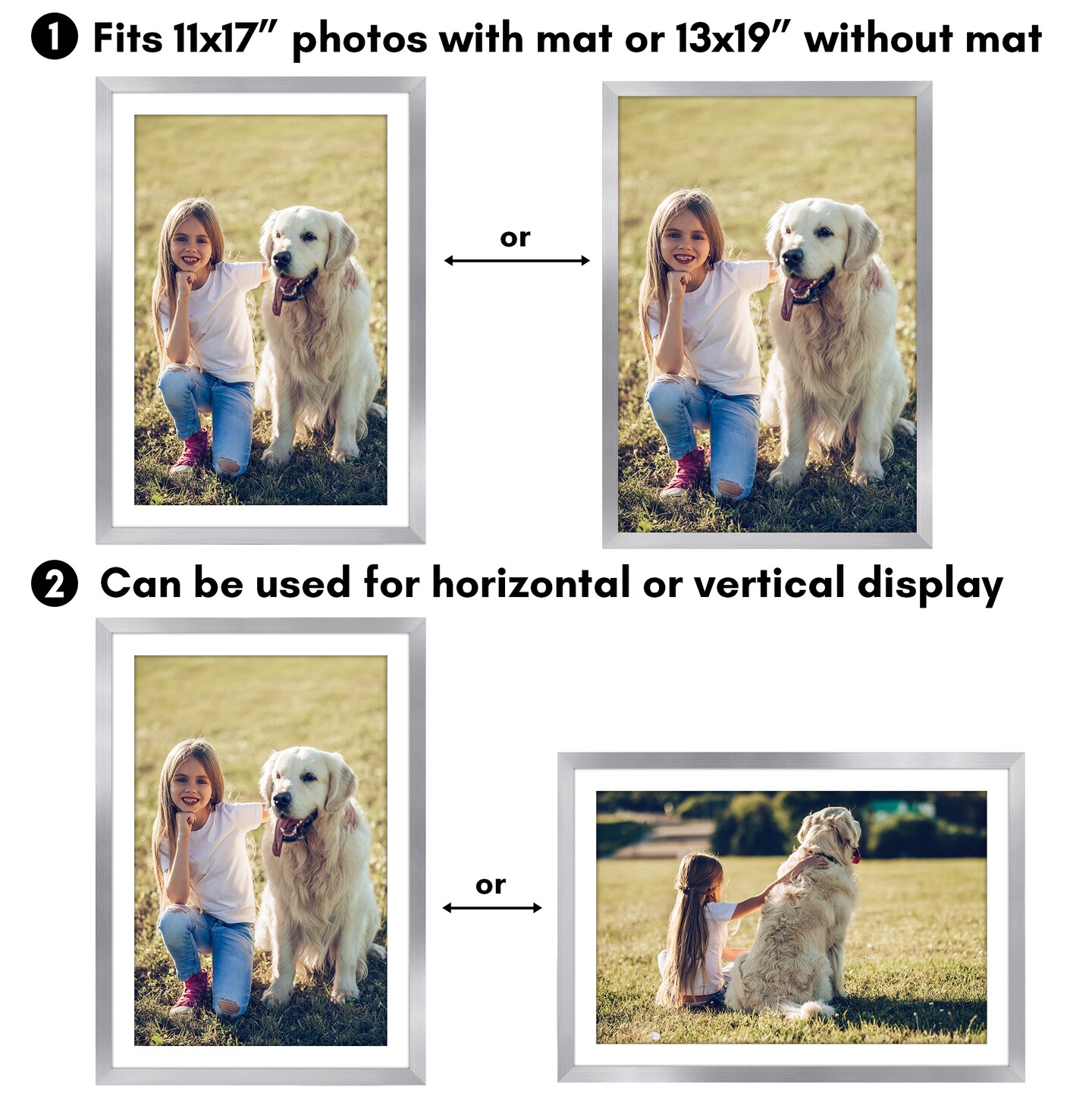 Americanflat 2 Pack of Picture Frames with Mat - Plexiglass Cover