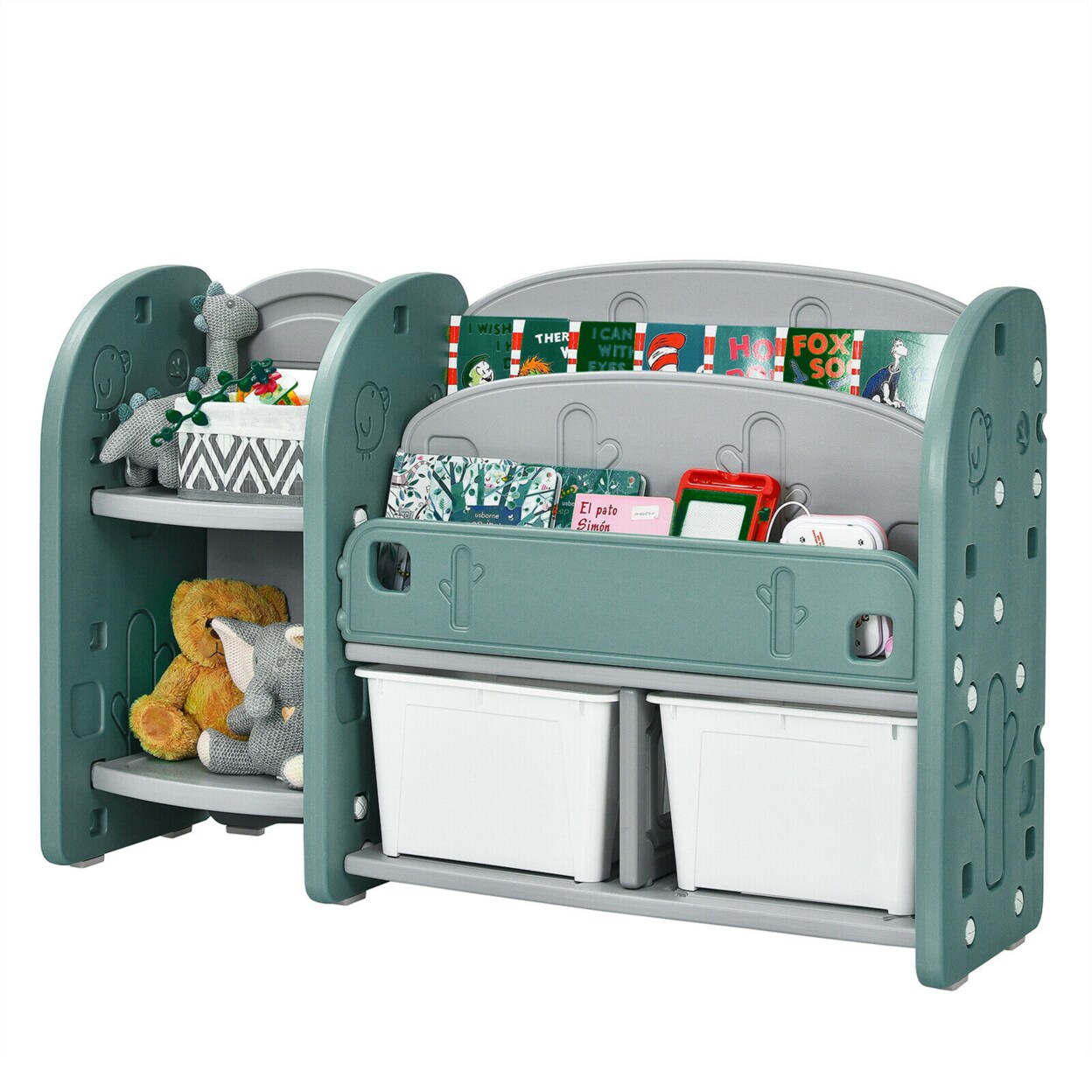Kids Toy Storage Organizer With Plastic Bins, Storage Box Shelf