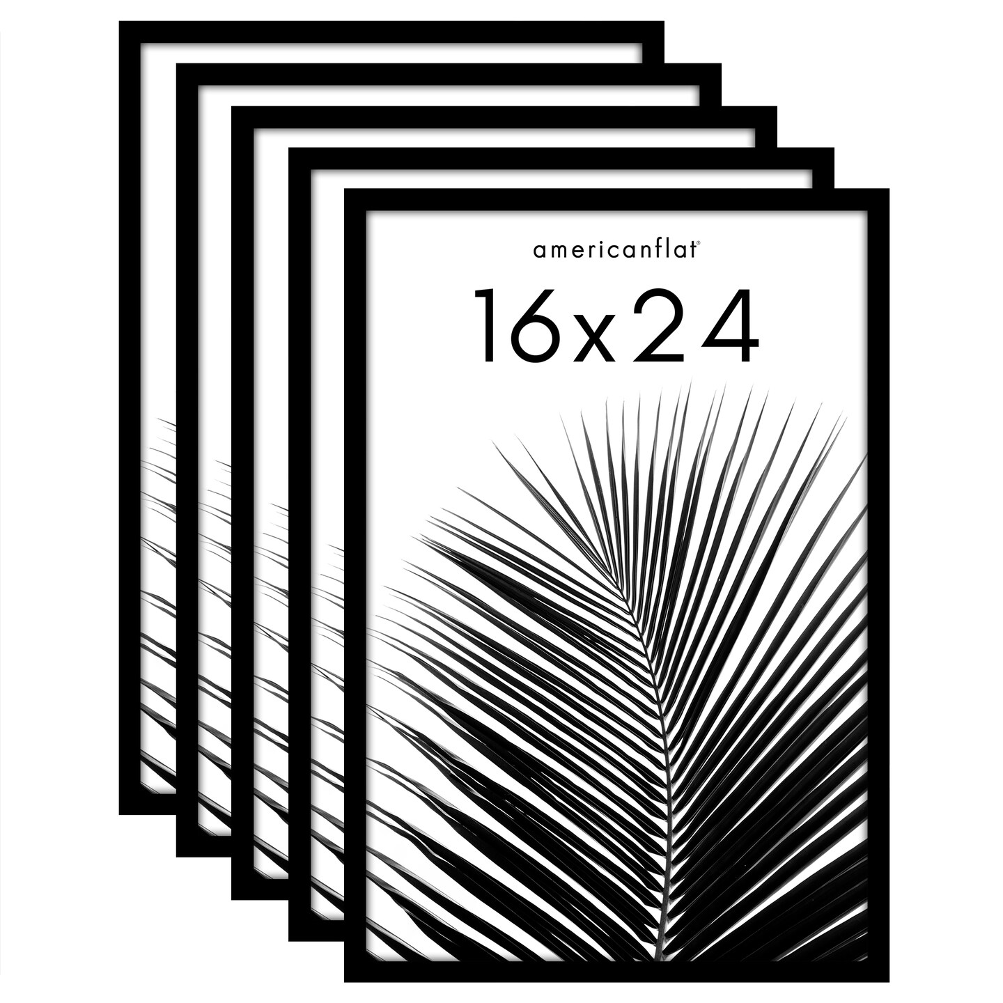 Americanflat 5 Pack of Picture Frames - Plexiglass Cover