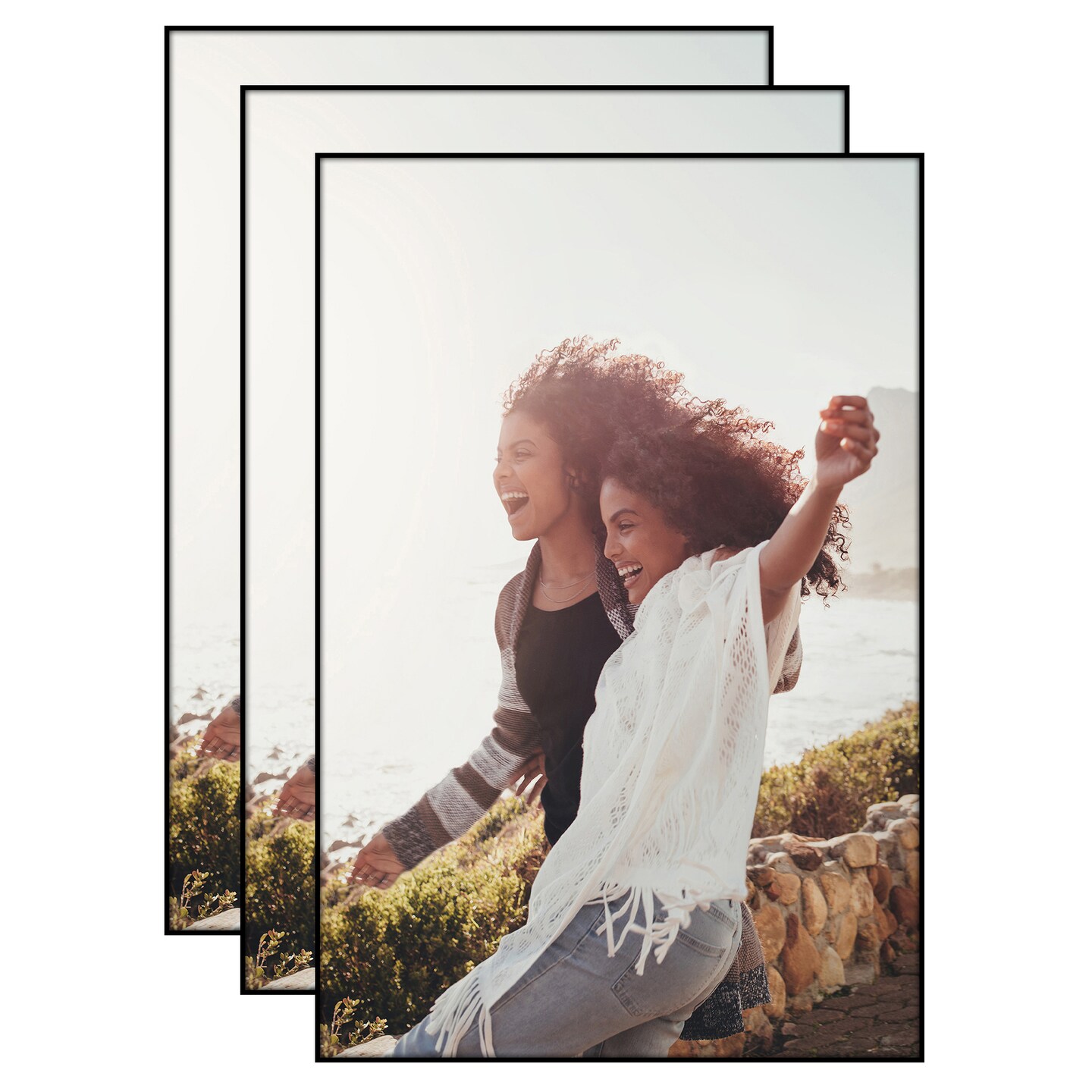 Americanflat Front Loading Picture Frame Set - Set of 3 - Multi Picture Frames - Perfect for Photos and Wall Decor - Shatter Resistant Glass - Hanging Hardware with Snap-Out Easel