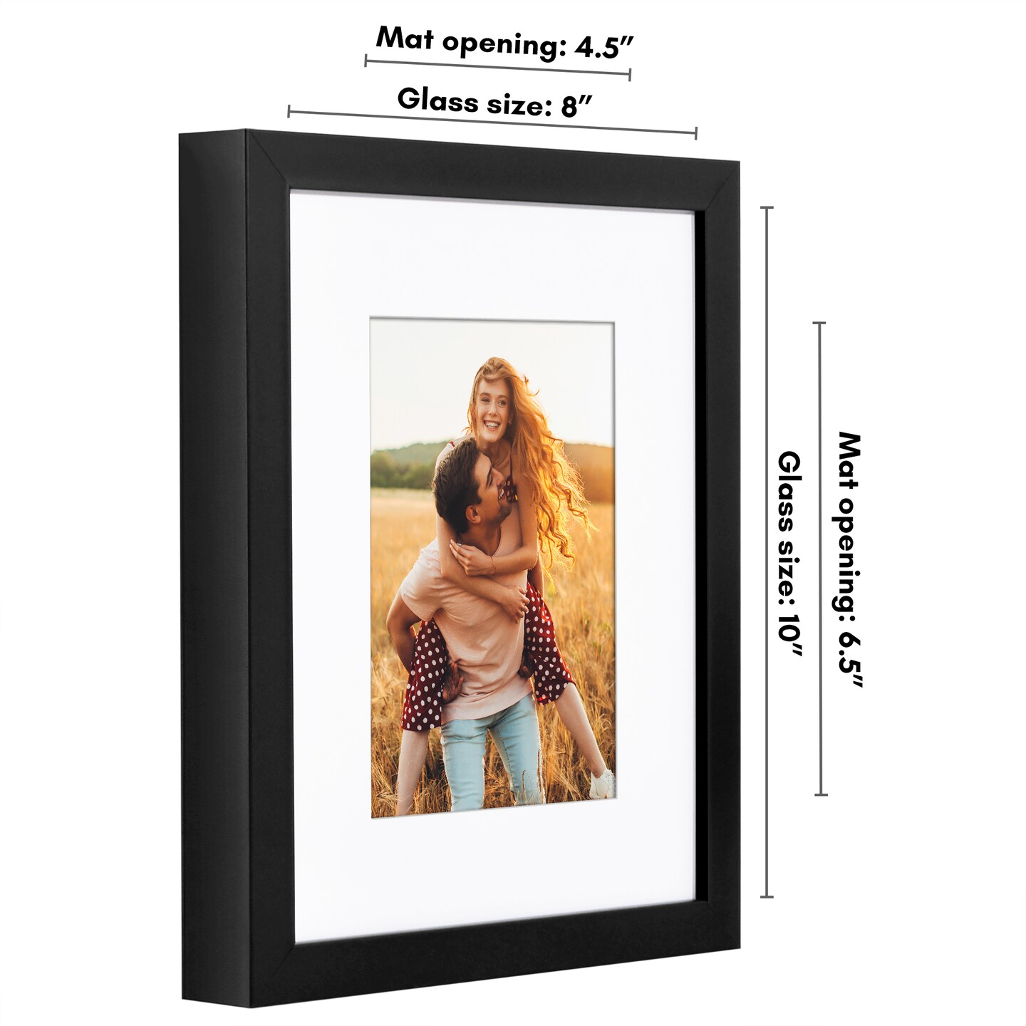 Americanflat Gallery-Style Picture Frame with Mat - Showcase Artwork, Prints, and Photos - Shatter Resistant Glass - Hanging Hardware with Drywall Anchor