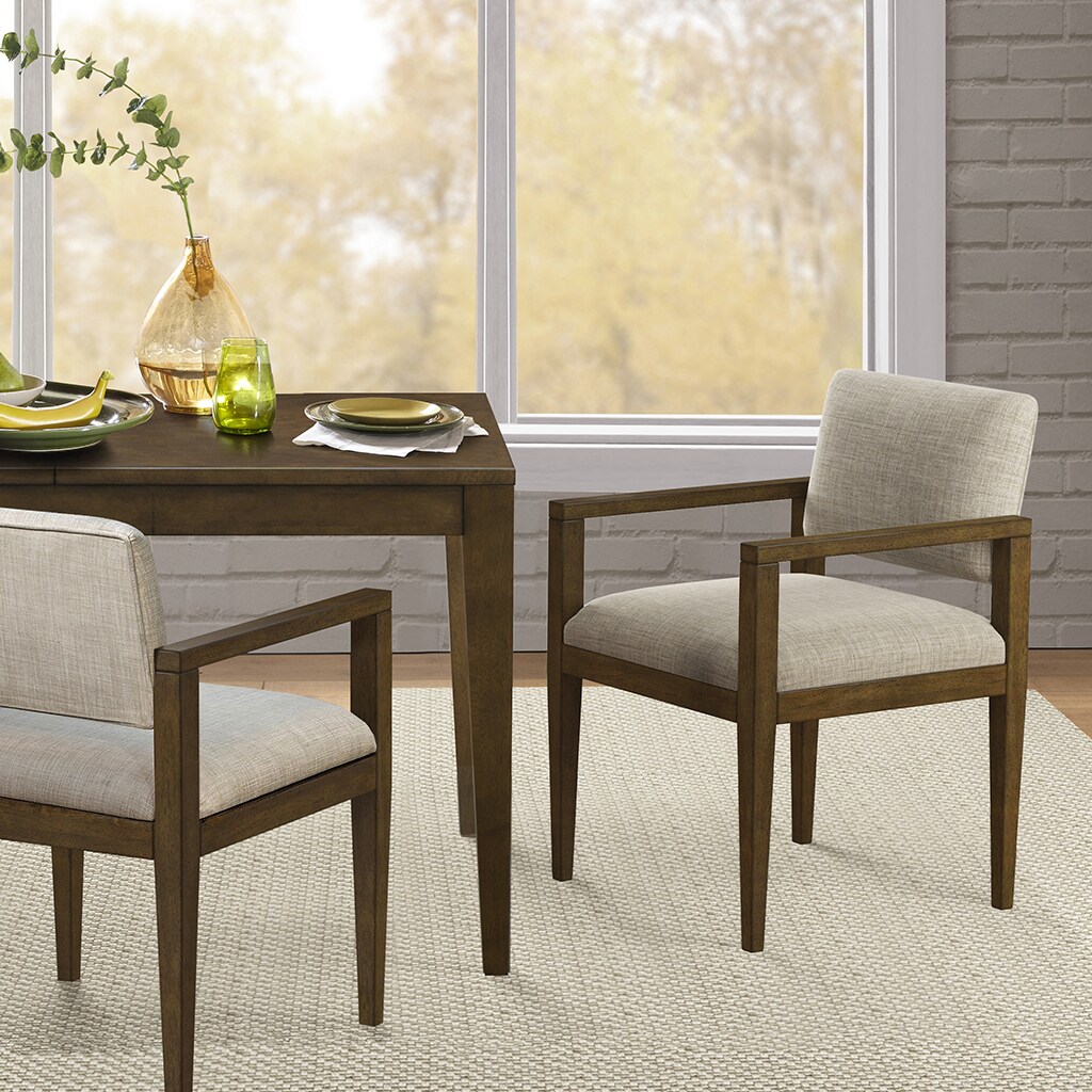 Gracie Mills   Upholstered Dining Chairs with Arms (Set of 2)