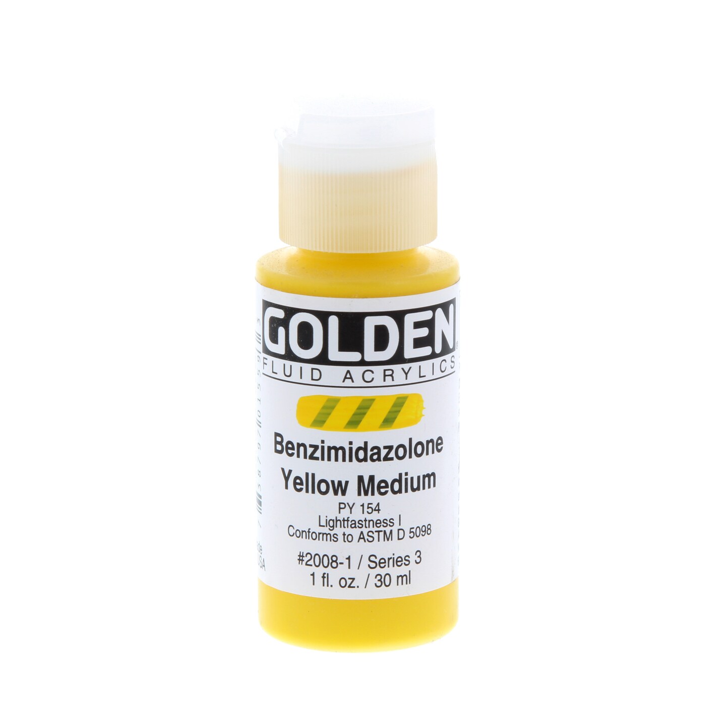 Golden Fluid Acrylic, 1 Oz., Benzimidazolone Yellow Medium