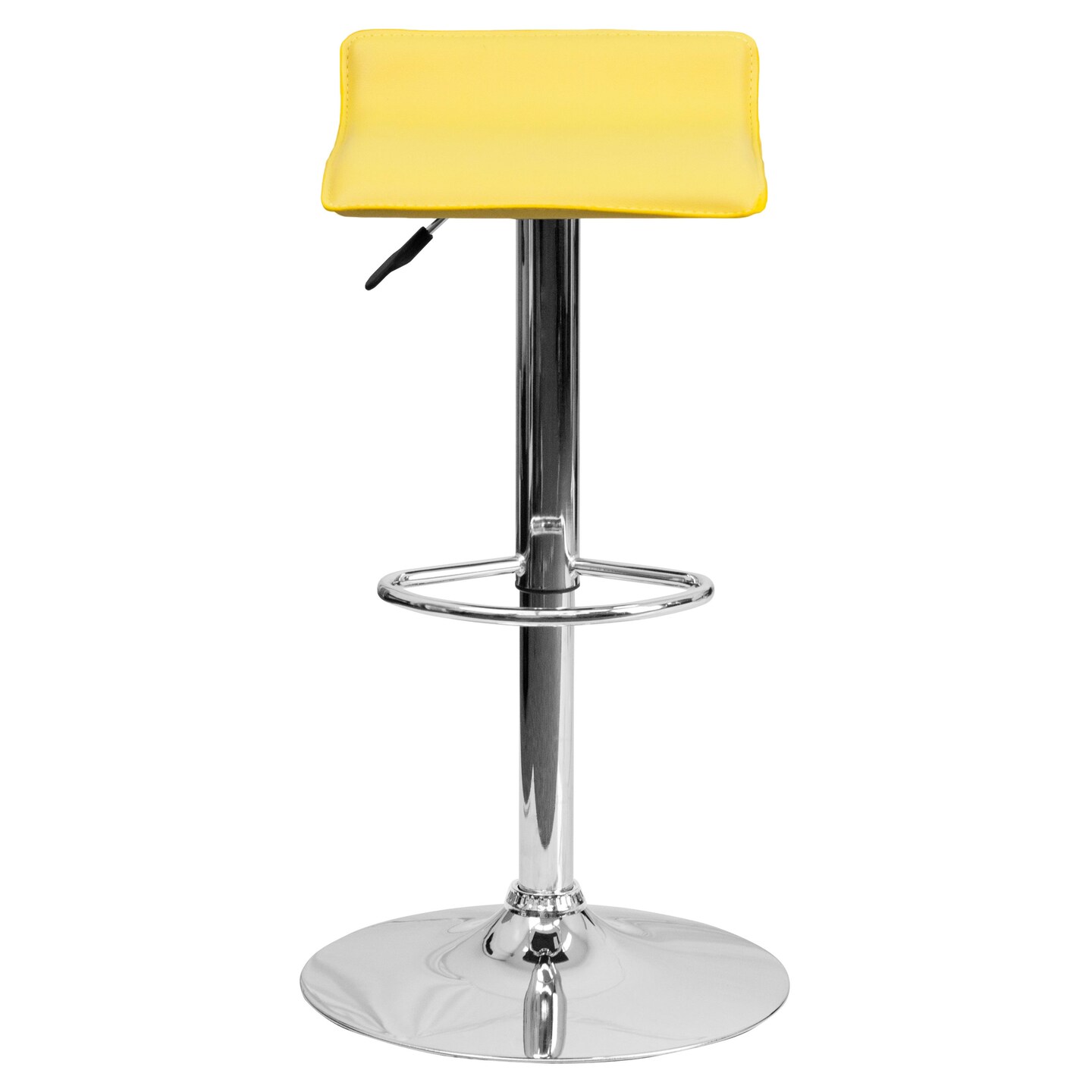 Emma and Oliver Solid Wave Seat Vinyl Adjustable Height Barstool with Chrome Base