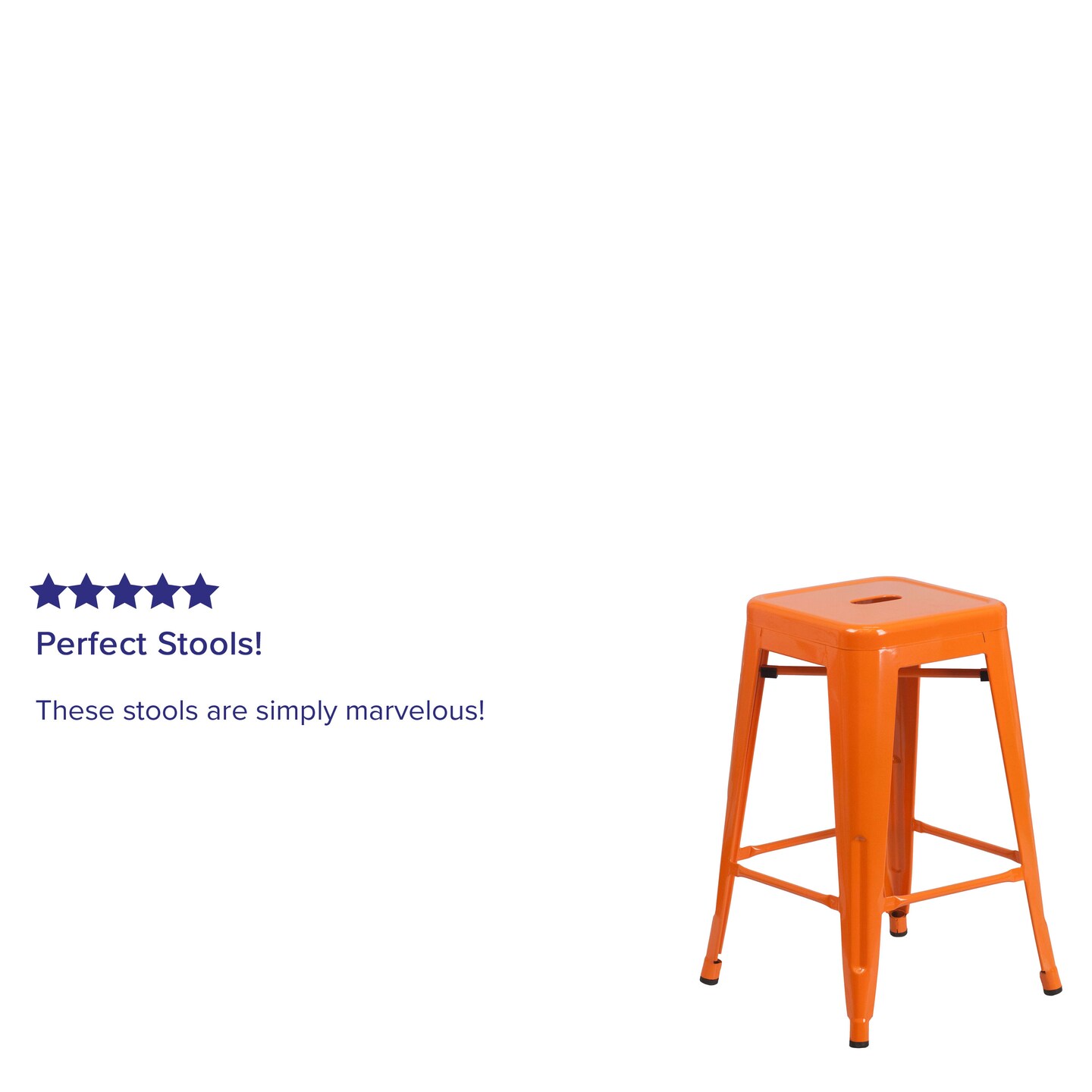 Merrick Lane Newark Series Backless Metal Stool with Square Seat for Indoor-Outdoor Use