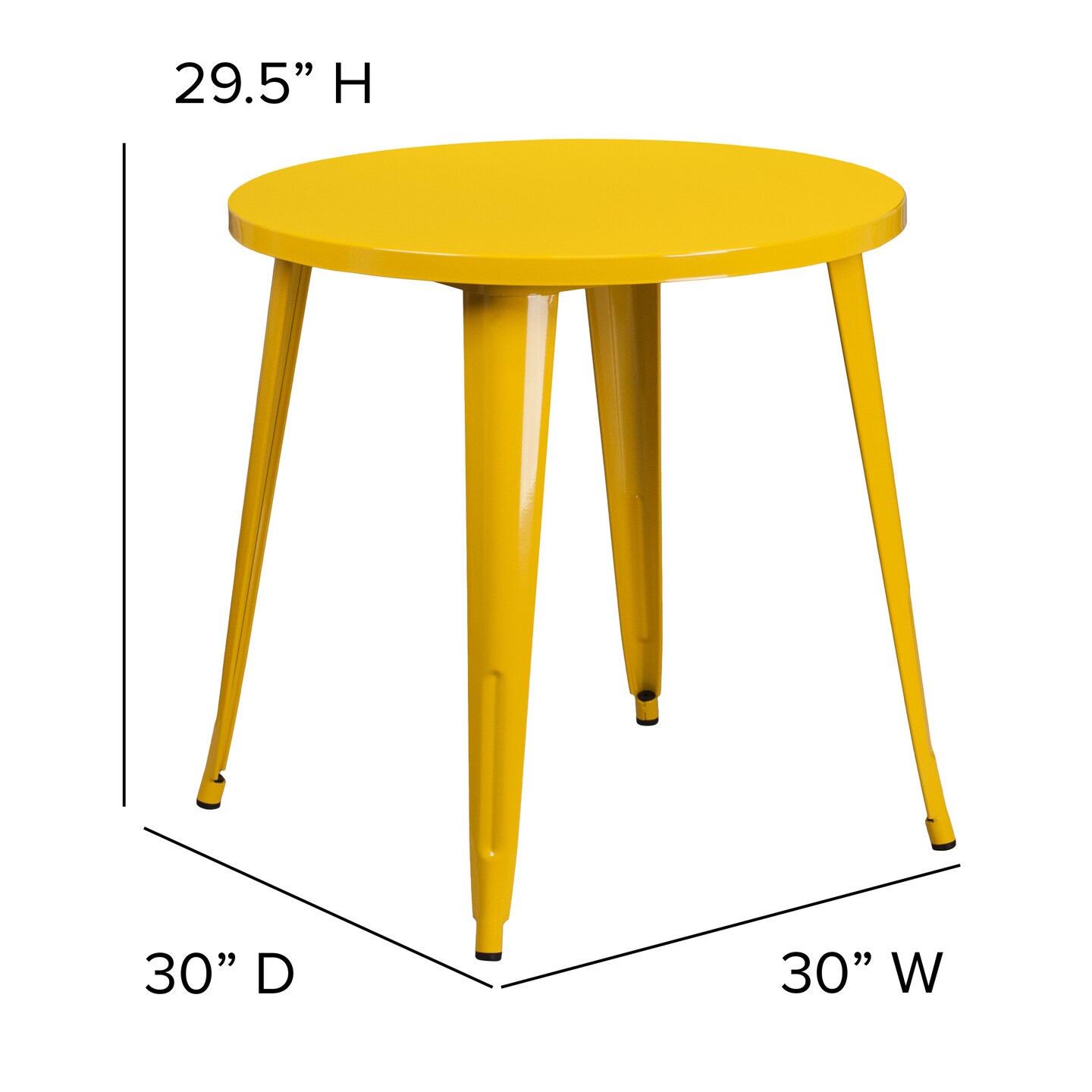Emma and Oliver Commercial Grade 30" Round Colorful Metal Indoor-Outdoor Dining Table