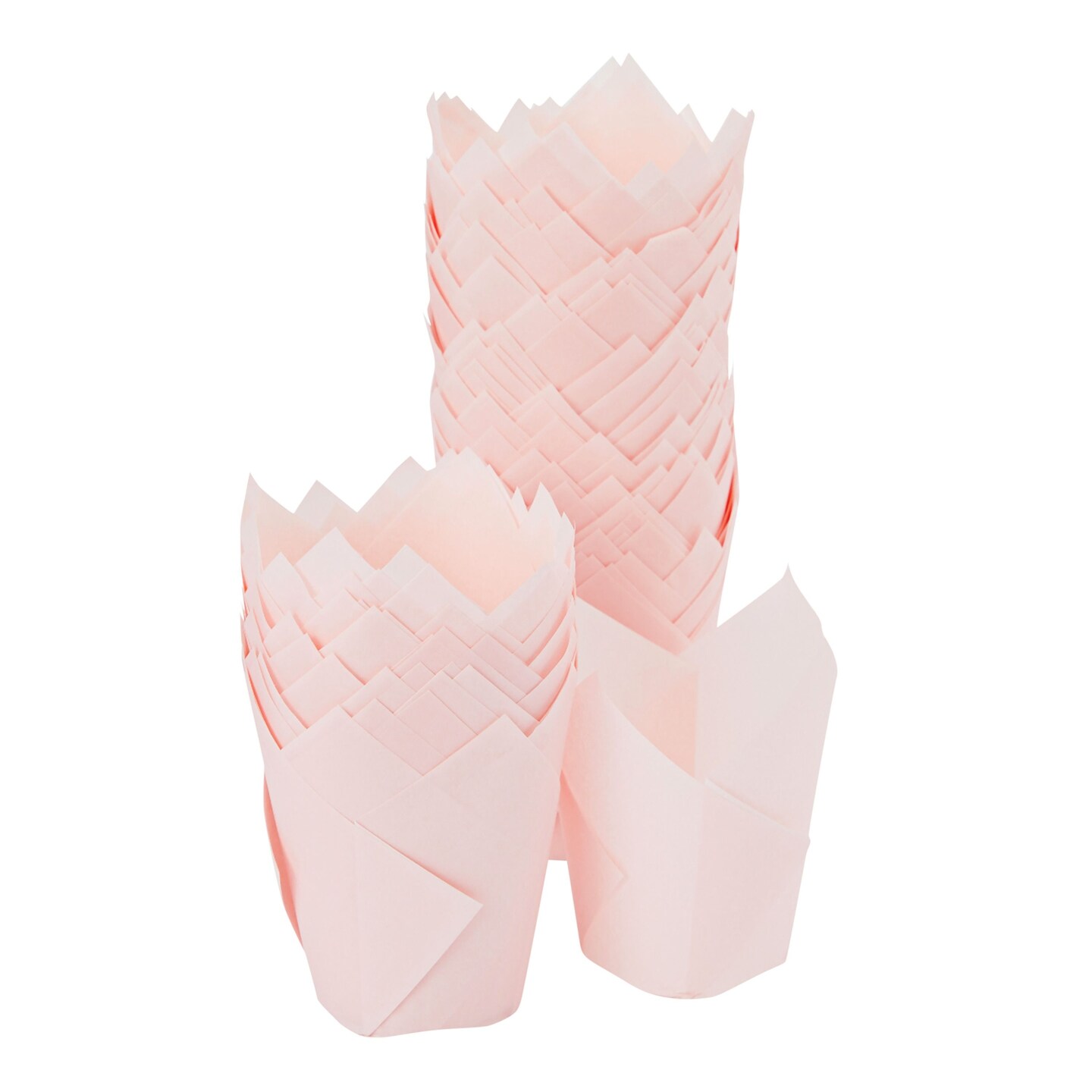 100 Pack Tulip Pink Cupcake Liners Medium Baking Cups and Muffin Wrappers Perfect for Birthday Parties Weddings Baby Showers Bakeries Catering