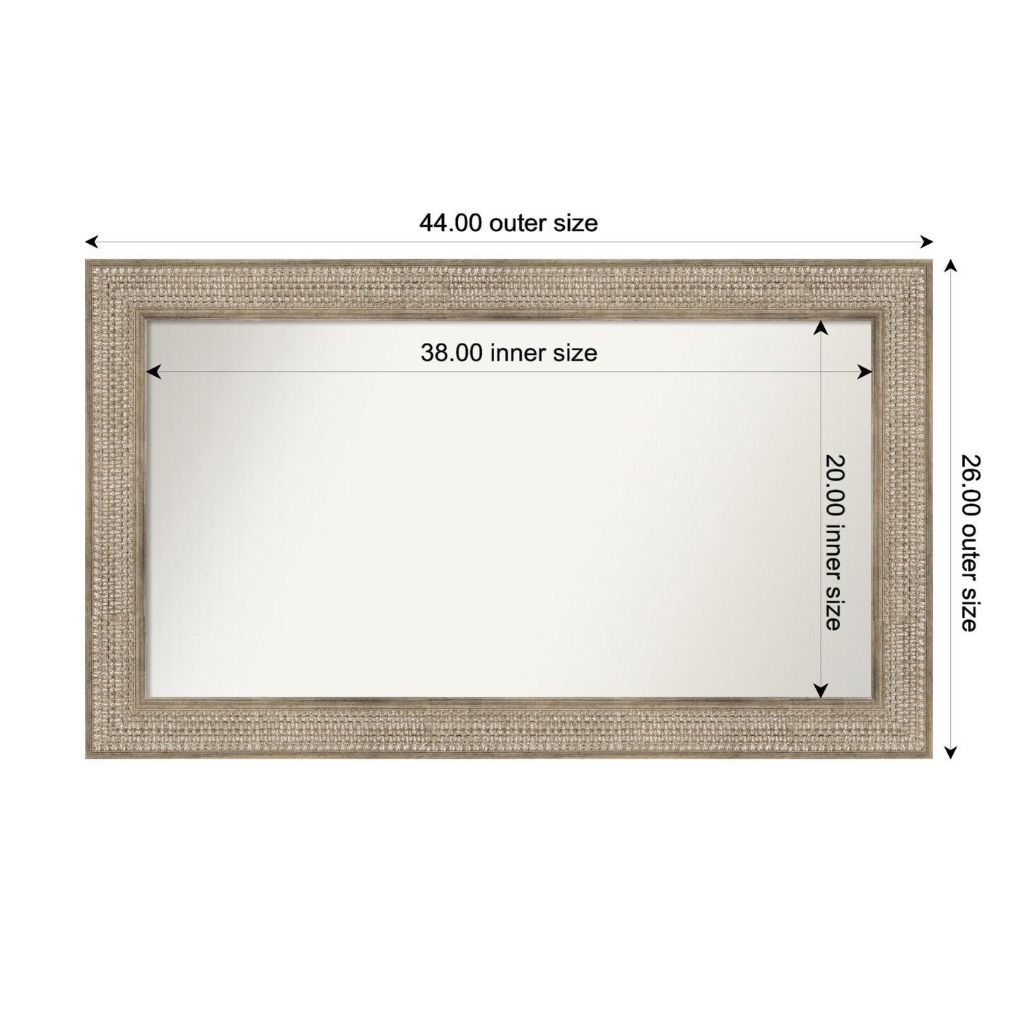 Trellis Silver Non-Beveled Custom Framed Bathroom Vanity Wall Mirror