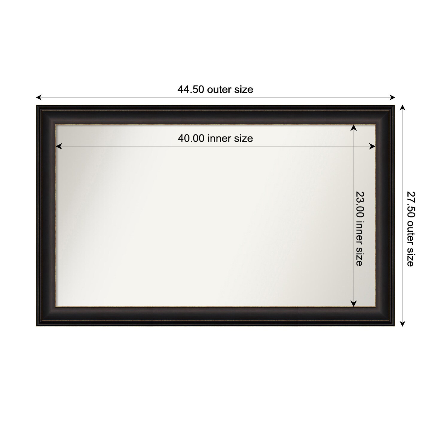 Trio Oil Rubbed Bronze Non-Beveled Custom Framed Bathroom Vanity Wall Mirror