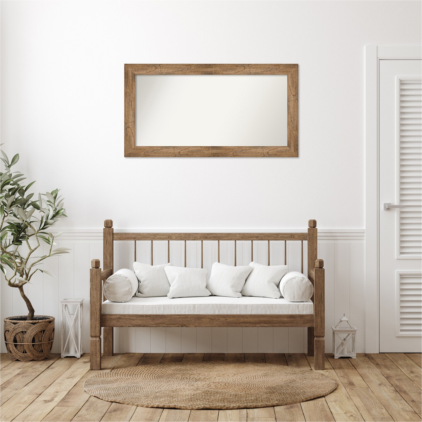 Owl Brown Non-Beveled Custom Framed Bathroom Vanity Wall Mirror
