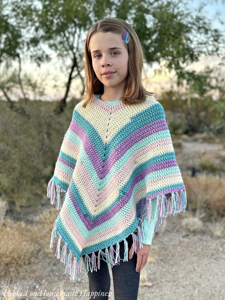 Kid's Hooded Poncho Crochet Pattern image 3