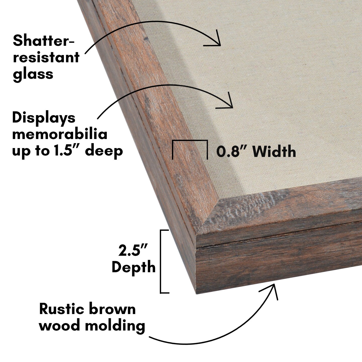 Americanflat Front Loading Shadow Box Frame - 1.5 Interior Depth for Memorabilia - Display Case for Keepsakes - Magnetic Closure - Includes Pins to Secure Items - Hanging Hardware