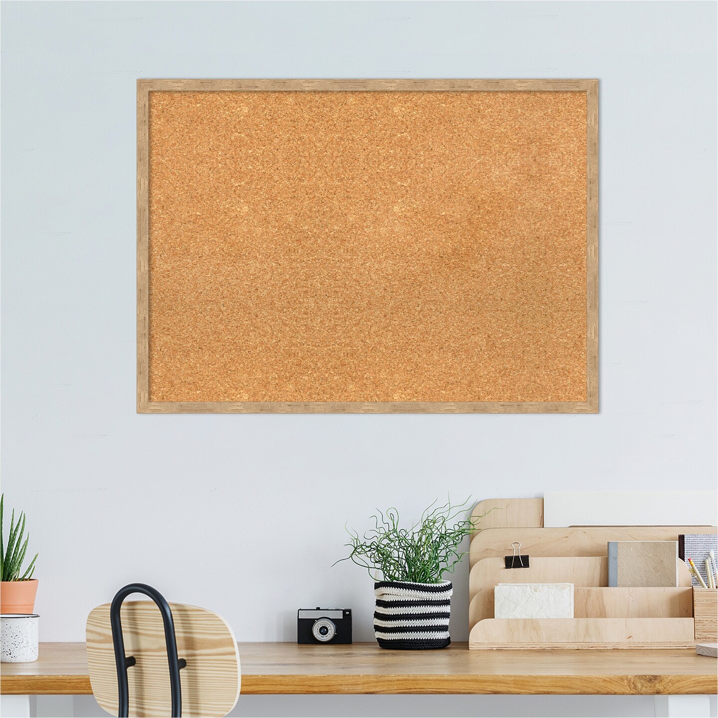 Imprint Wood Framed Corkboard, Natural Cork