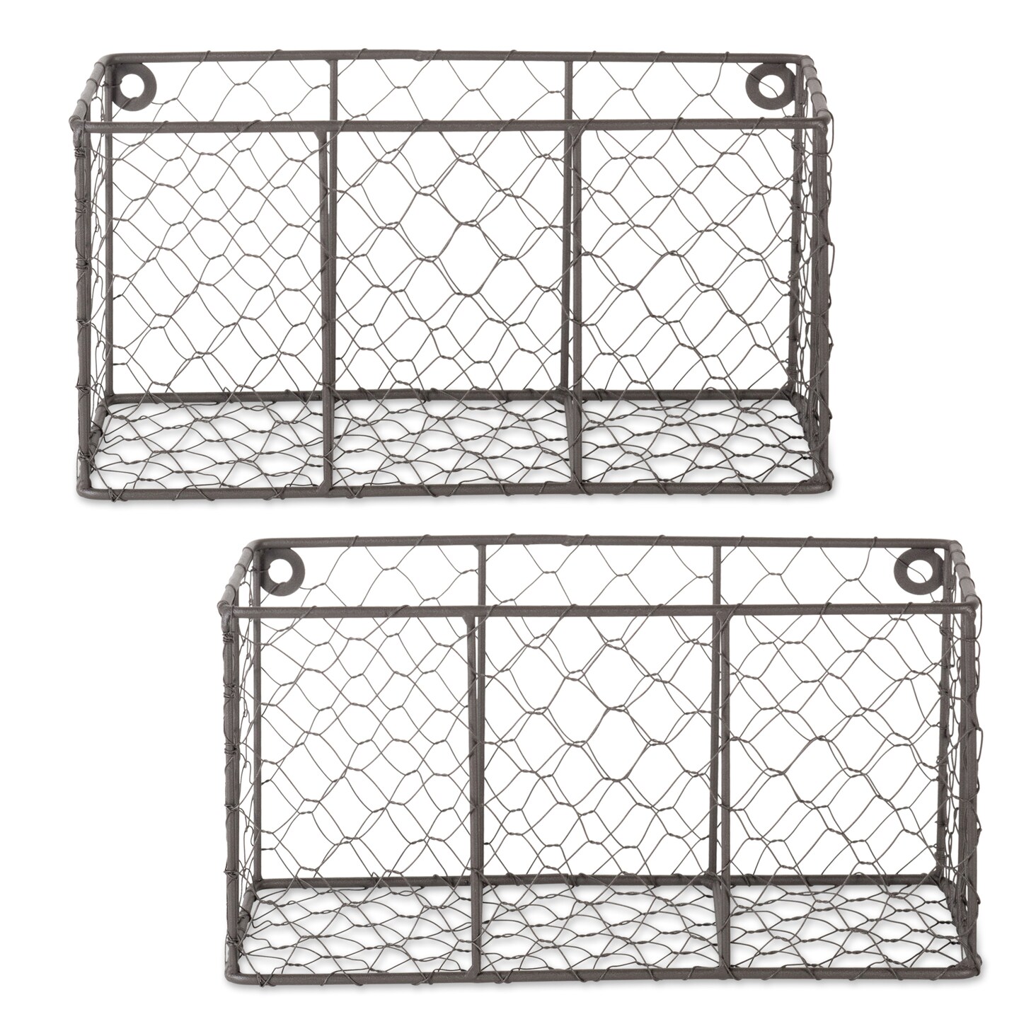 Contemporary Home Living Set of 2 Bronze Multi-purpose Wall Mount Basket and Holder 11.82"