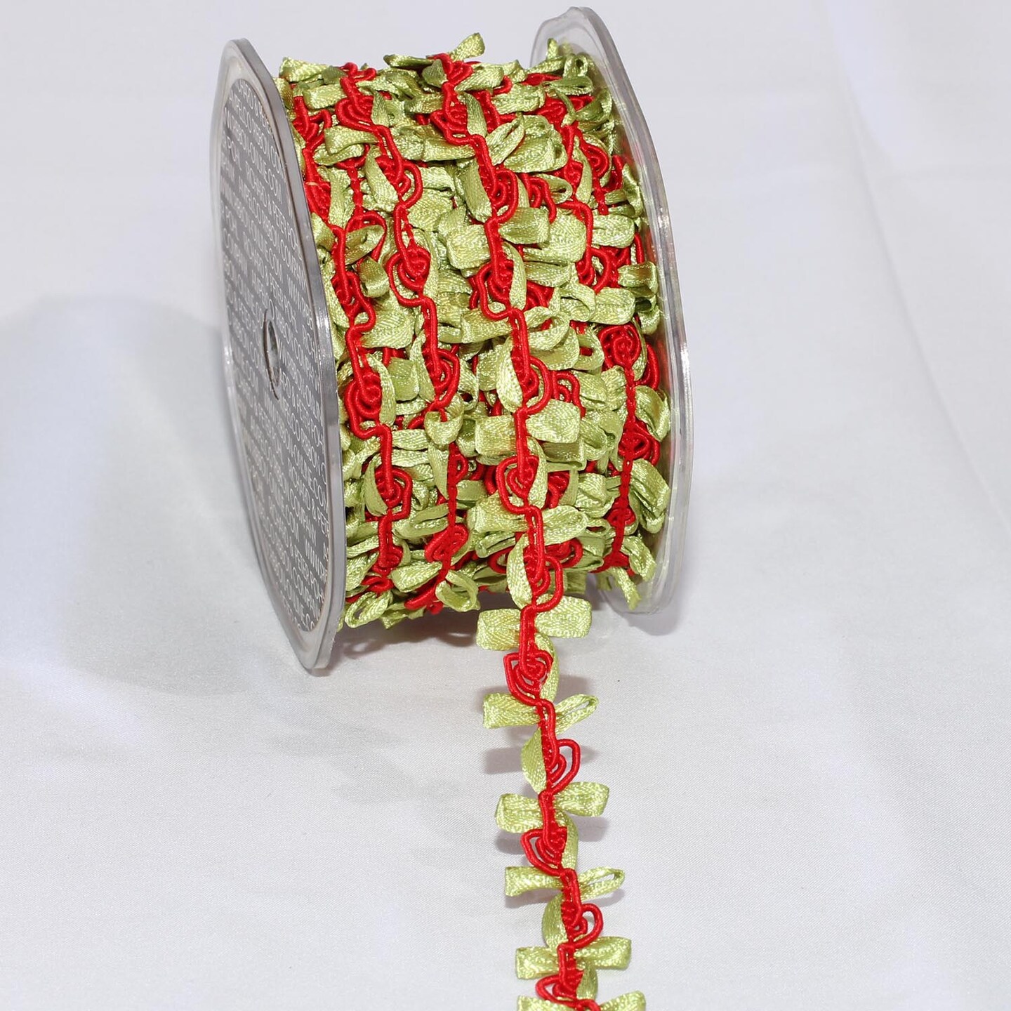 The Ribbon People Set of 2 Red and Green Rococo Trim Craft Ribbon 0.625" x 54 Yards