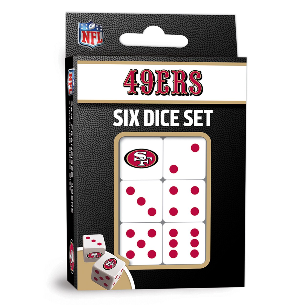 Masterpieces   Officially Licensed NFL San Francisco 49ers - 6 Piece D6 Gaming Dice Set Ages 6 and Up