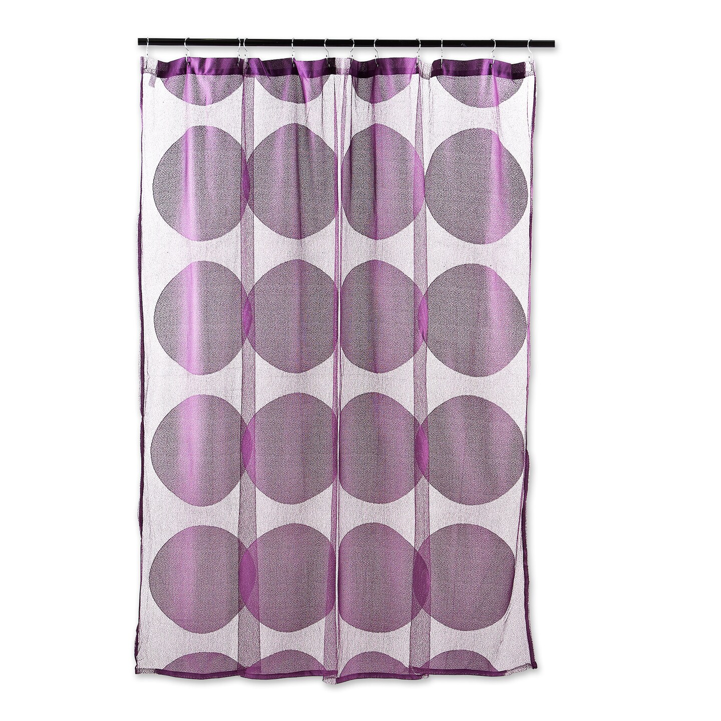Contemporary Home Living 6' Purple and Clear Lace Circle Eggplant Modern Style Shower Curtain