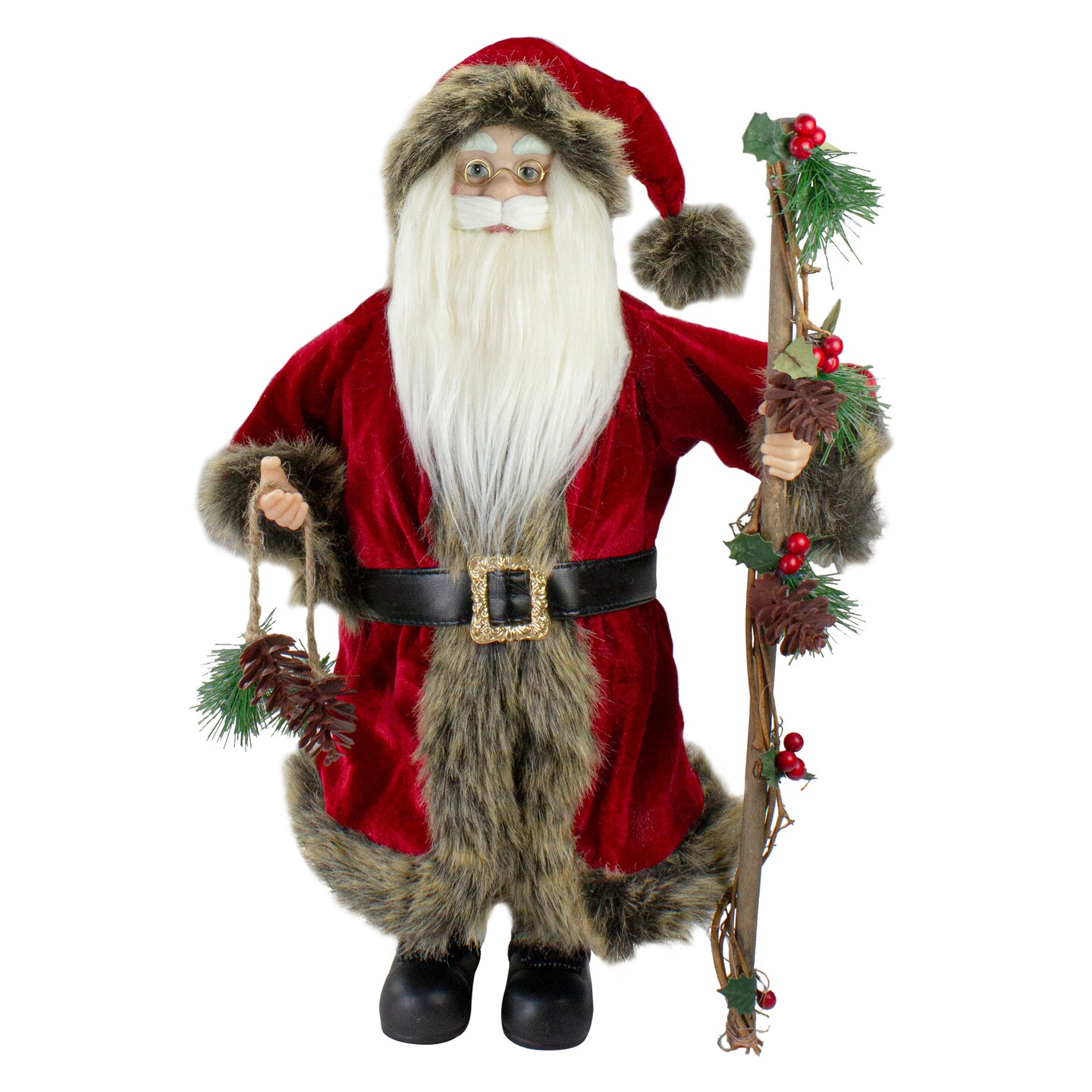 Northlight 18&#x22; Standing Old World Santa Claus with Walking Stick