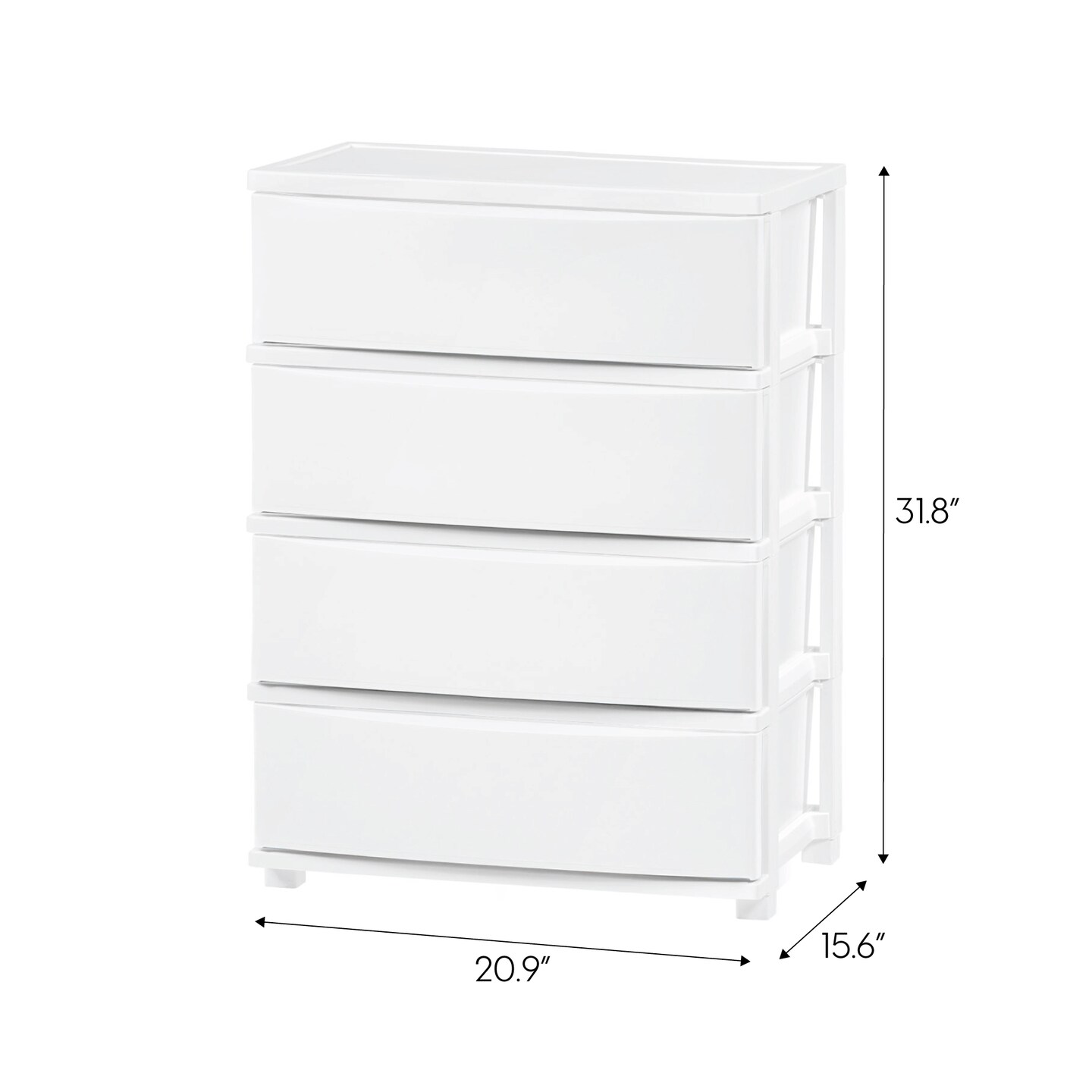 IRIS USA Plastic 4 Drawer Storage Cart, Organizer Unit for Bedroom, Closet, Kitchen, Bathroom, Laundry Room, Dorm