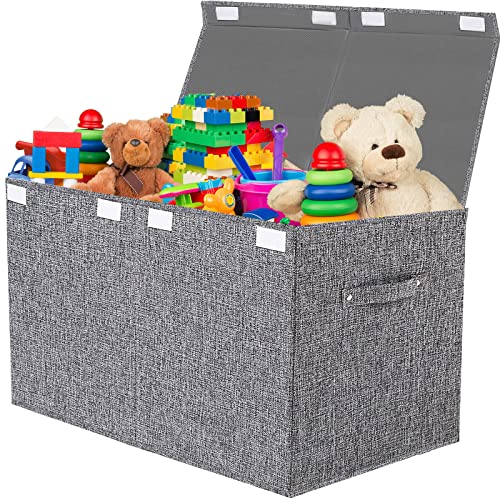 Toy Box Chest Storage Organizer for Boys Girls - Large Kids Collapsible Toy Bins Container with Lids and Handles for Bedroom ,Playroom,Nursery,Clothes