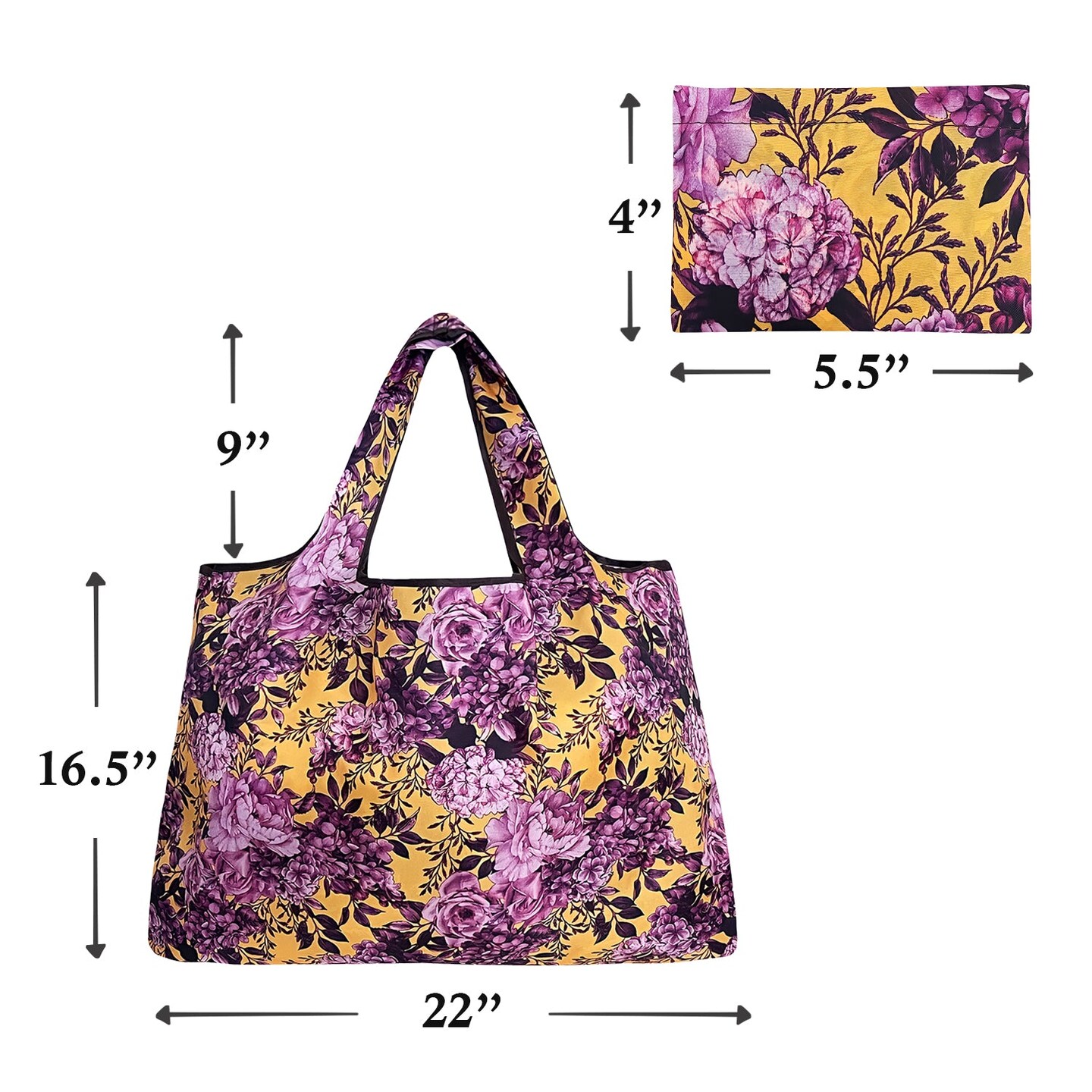 Wrapables Large Foldable Tote Nylon Reusable Grocery Bags