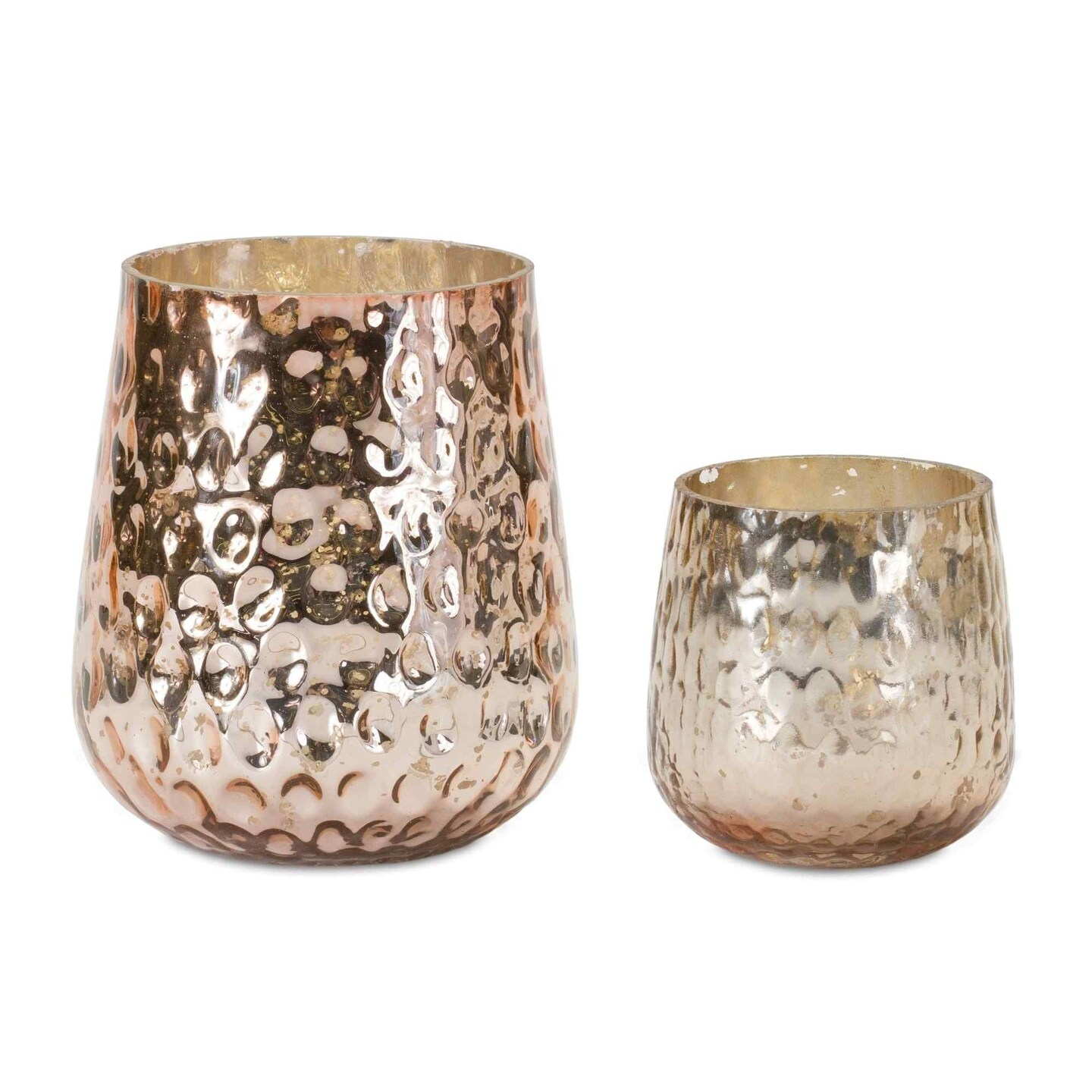 Melrose Set of 8 Rose Gold Bohemian Mosaic Glass Candle Holders 6 ...