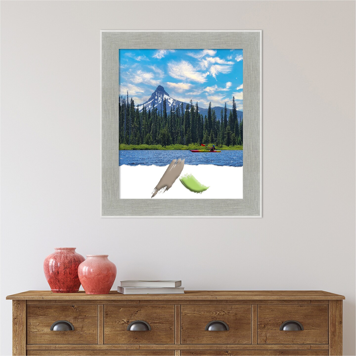 Glam Linen Grey Picture Frame, Photo Frame, Art Frame