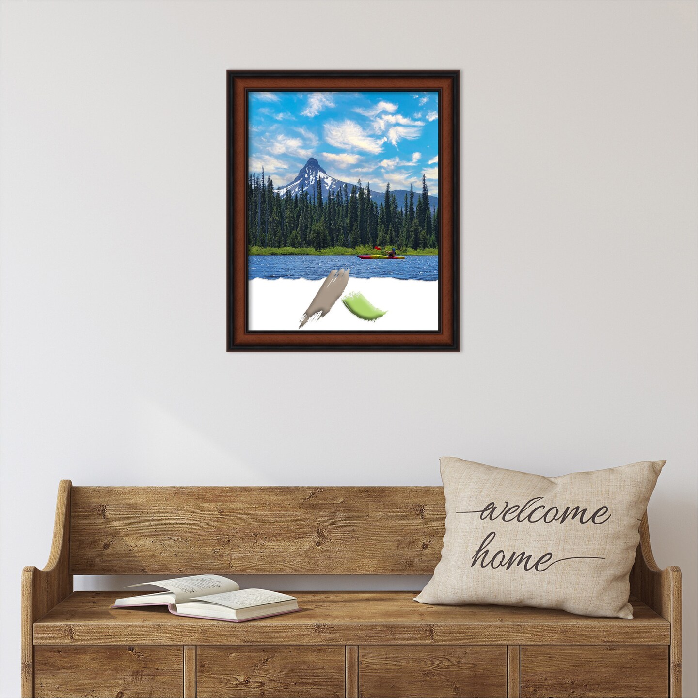 Cyprus Walnut Narrow Wood Picture Frame, Photo Frame, Art Frame