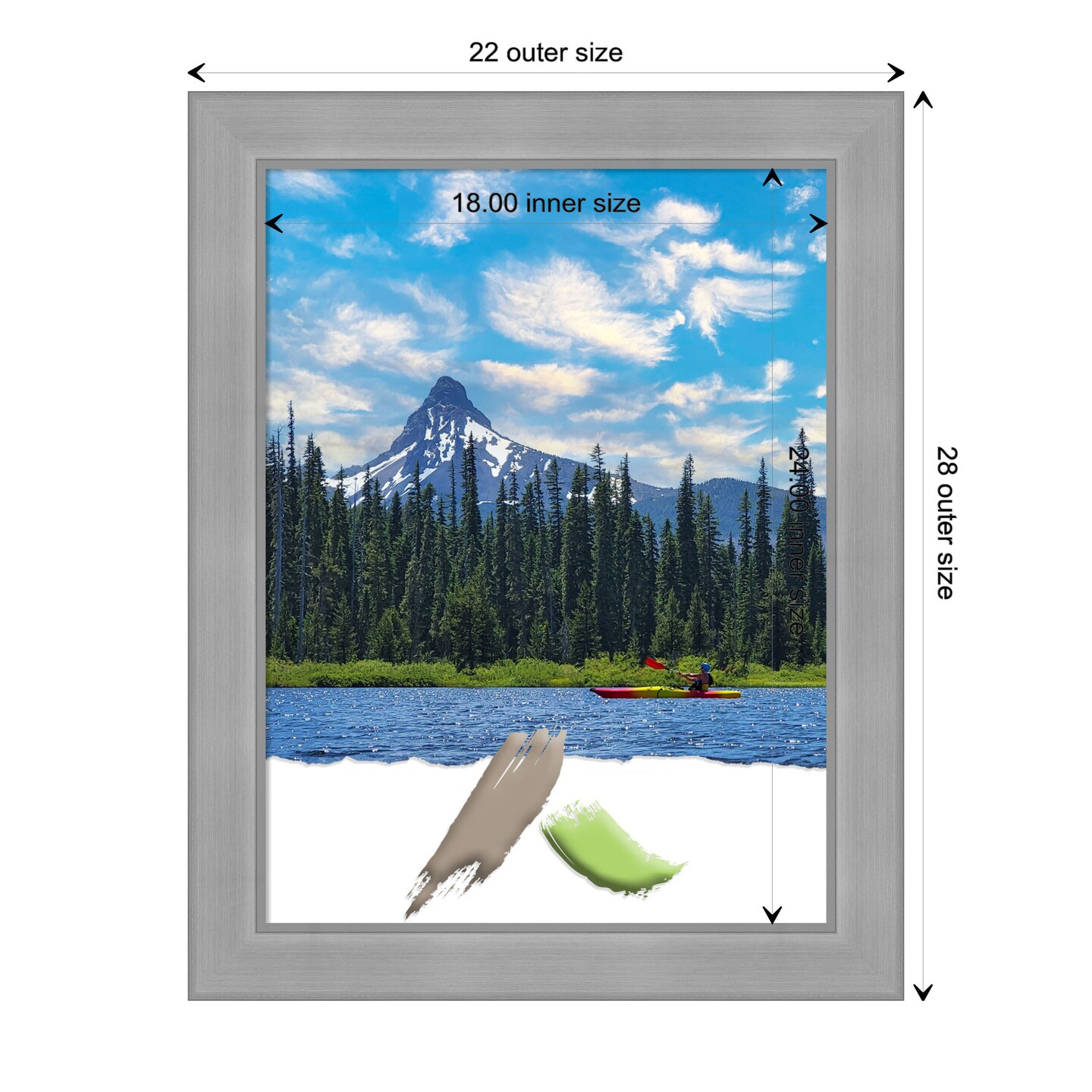 Vista Brushed Nickel Picture Frame, Photo Frame, Art Frame