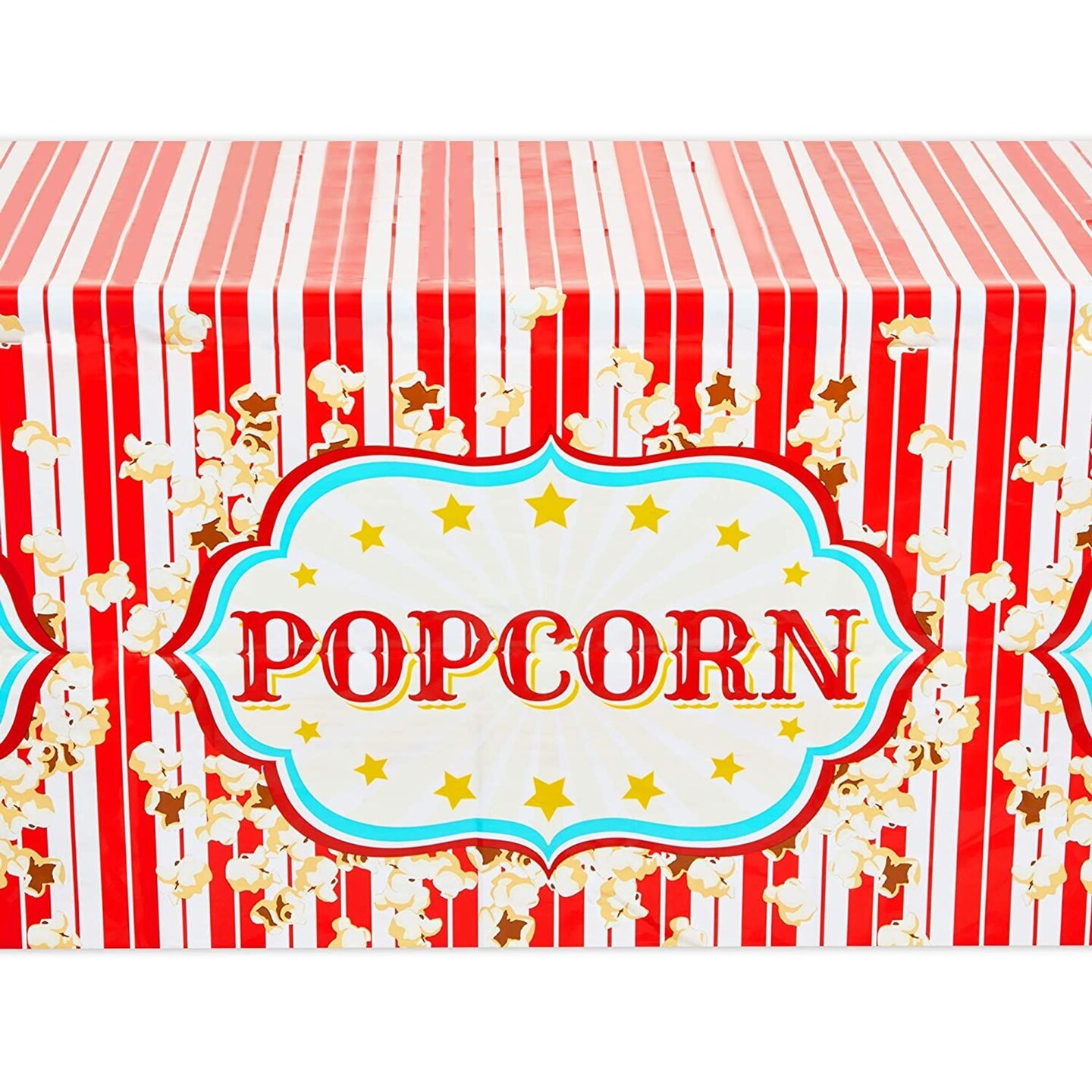 Popcorn Tablecloths for Movie Night, Carnival Party Supplies (54 x 108 In, 3 Pack)