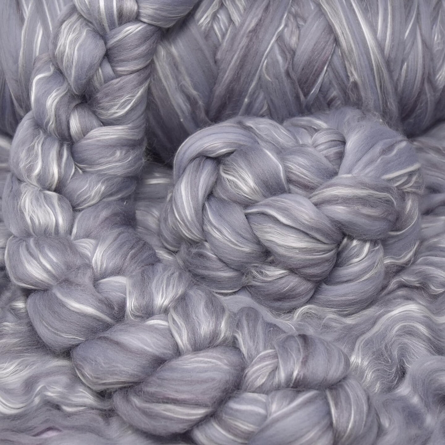 Merino Silk Luxe Tonal Designer Blend. Superfine Merino, Mulberry Silk, Tussah Silk. Top Roving for Spinning or Felting.