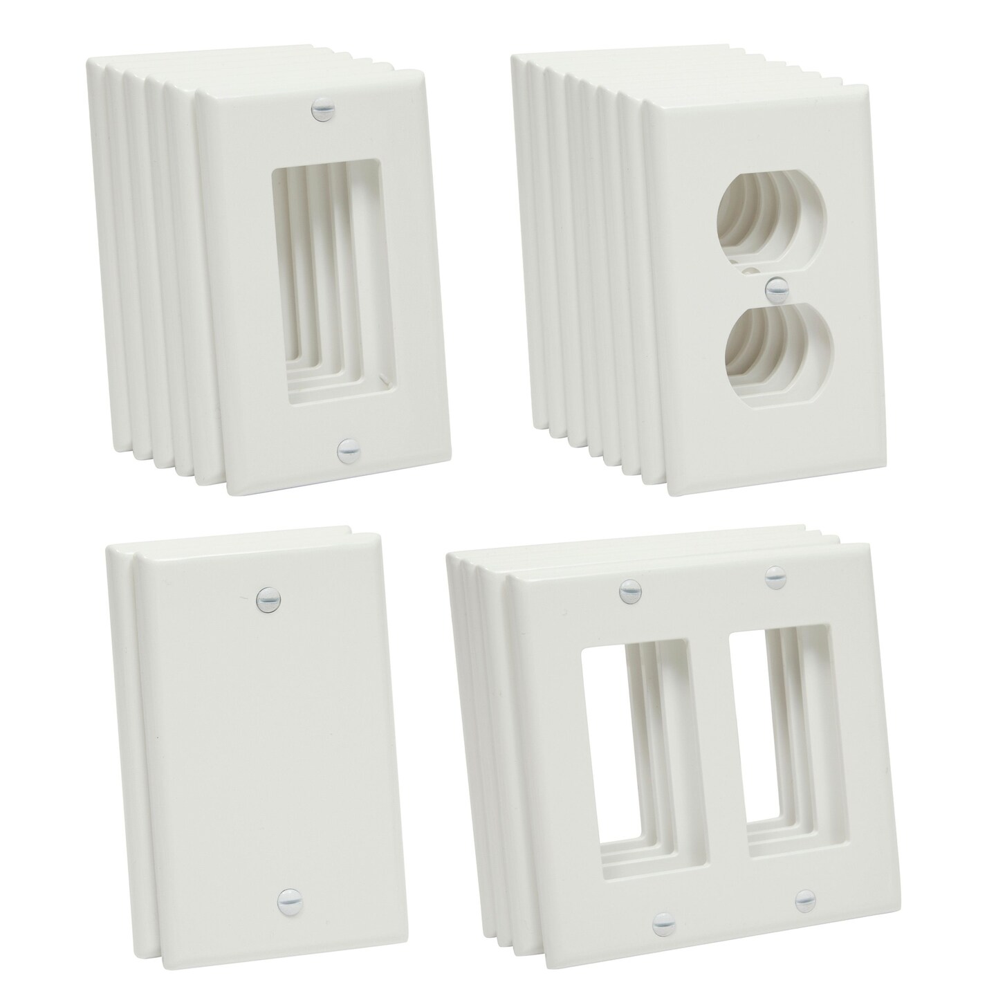Wall Cover Plate, 1 Gang GFCI, White Plastic, 1 Pack. In Stock