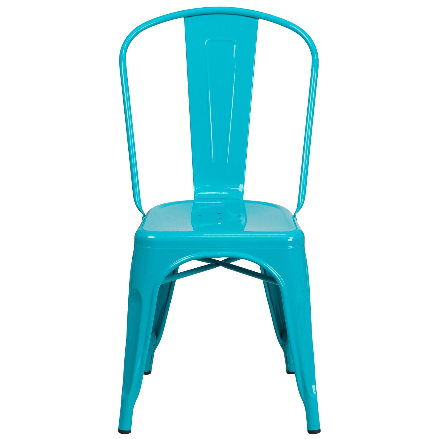 Emma and Oliver Commercial Grade 4 Pack Metal Indoor-Outdoor Stackable Chair