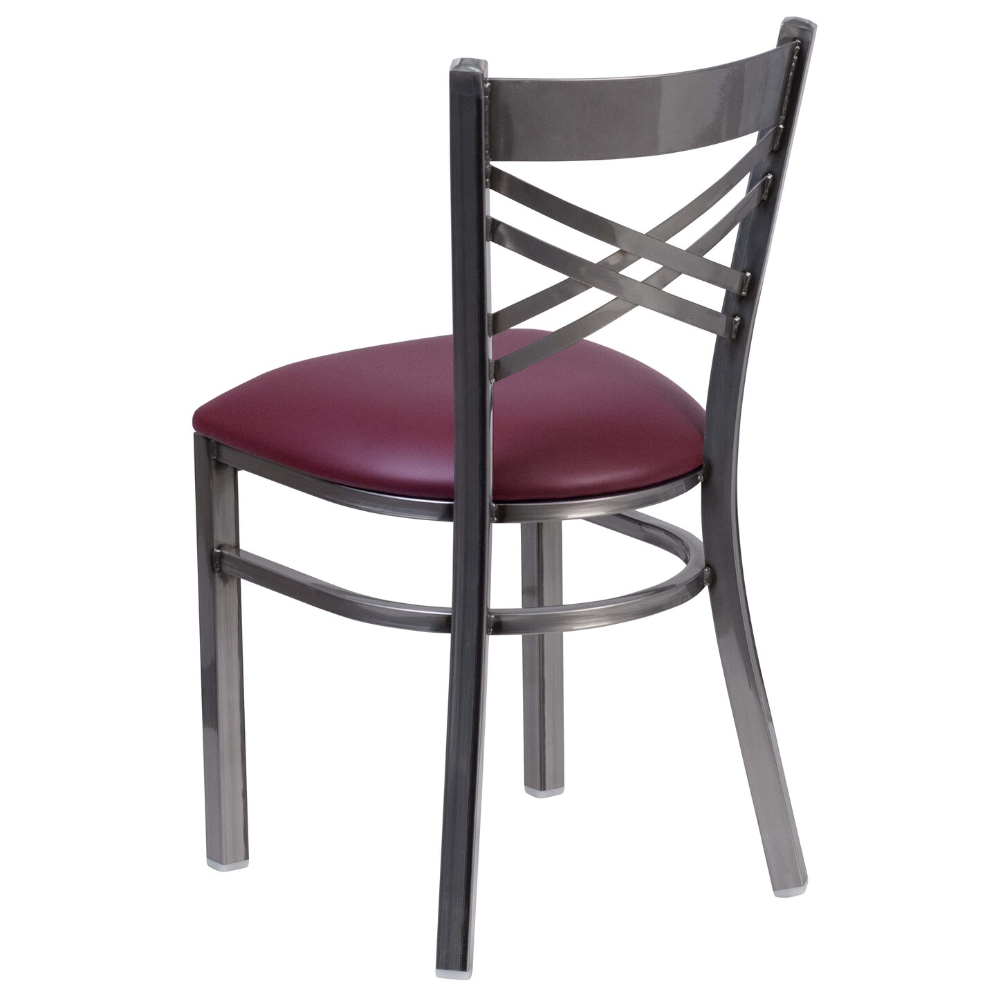 Emma and Oliver Clear Coated "X" Back Metal Restaurant Dining Chair