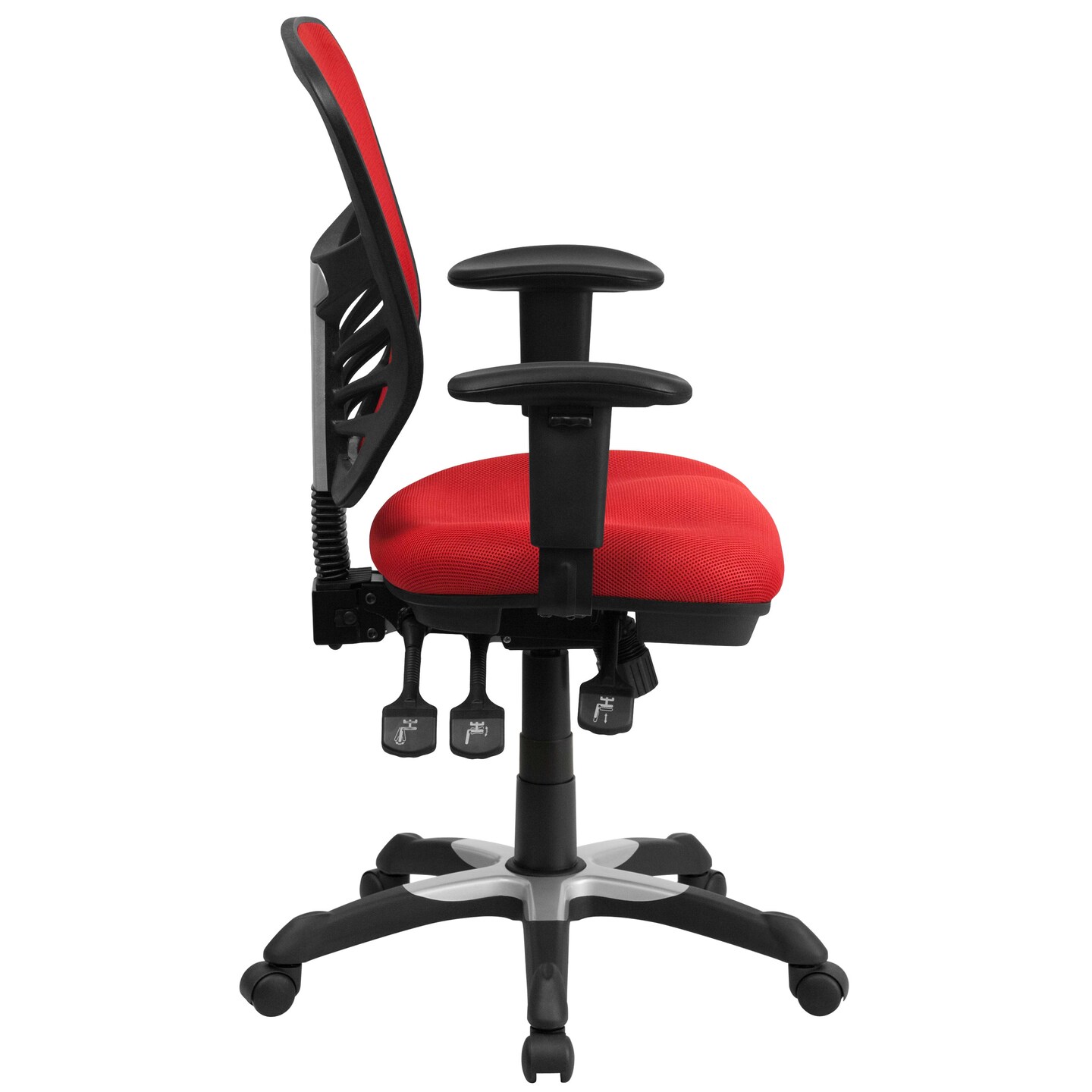 Emma and Oliver Mid-Back Mesh Triple Paddle Swivel Ergonomic Office Chair with Adjustable Arms