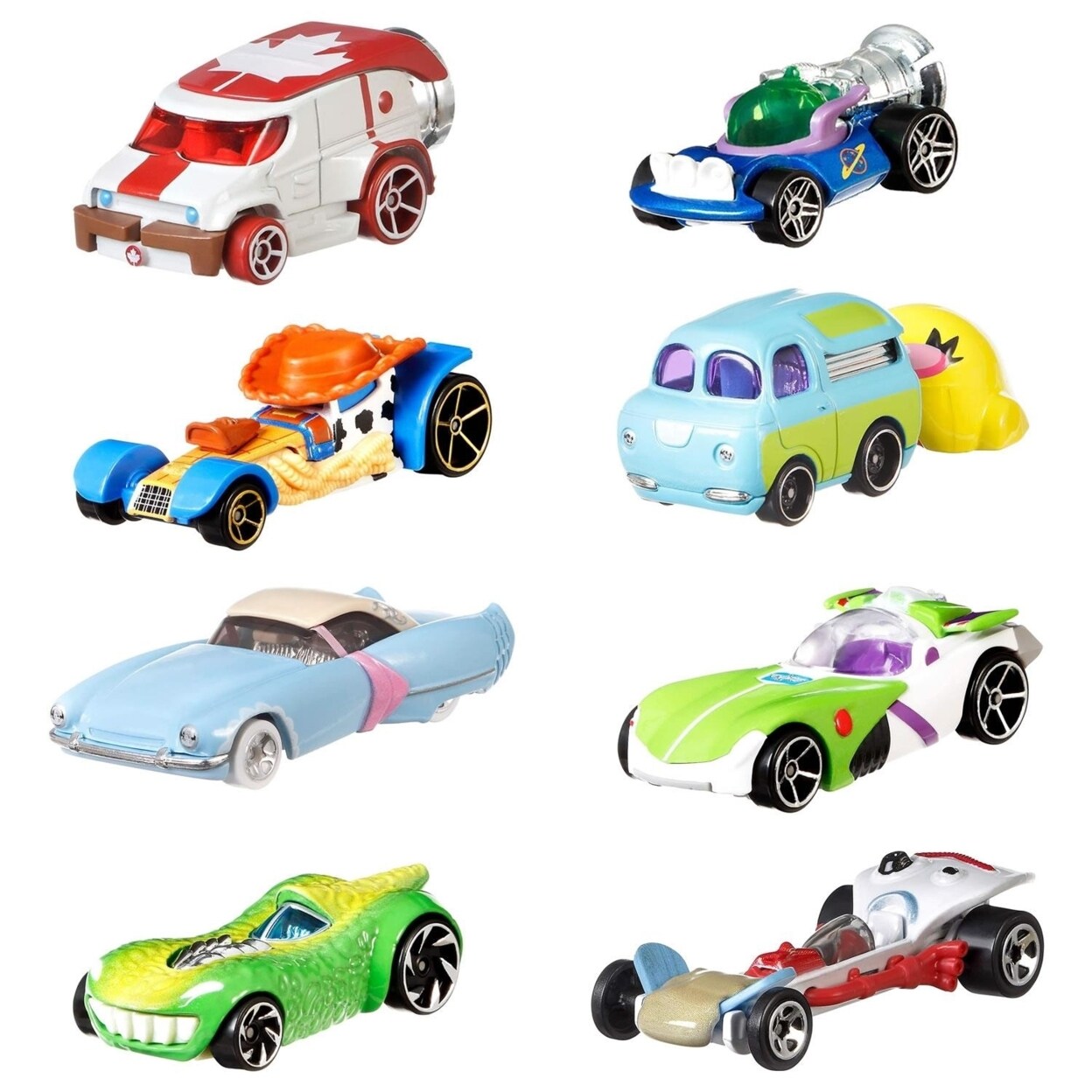 Mattel Hot Wheels Toy Story 4 Character Cars 8ct Set Disney Woody Buzz Rex Duke Peep